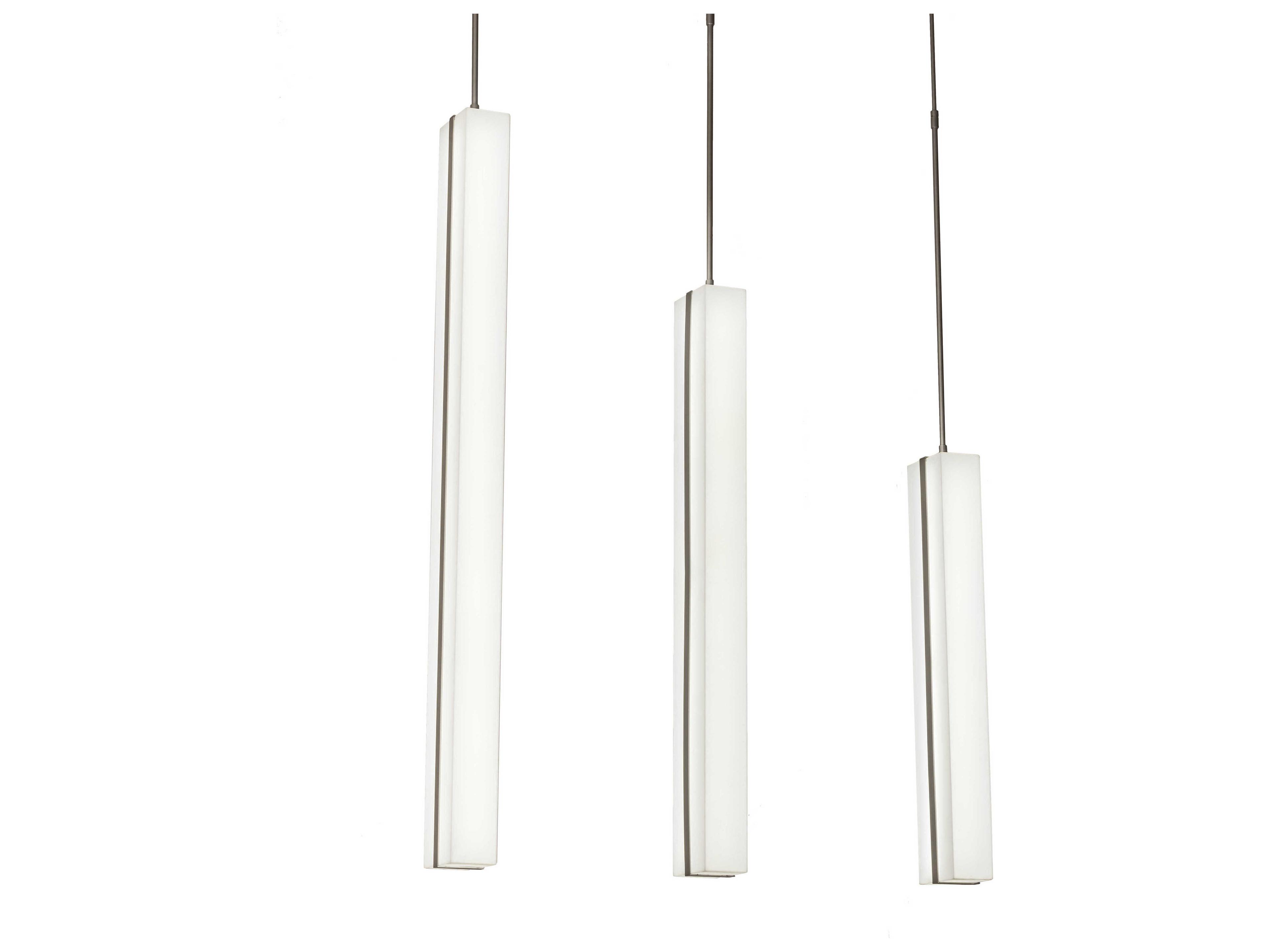 Strip Nickel LED Linear Island Pendant