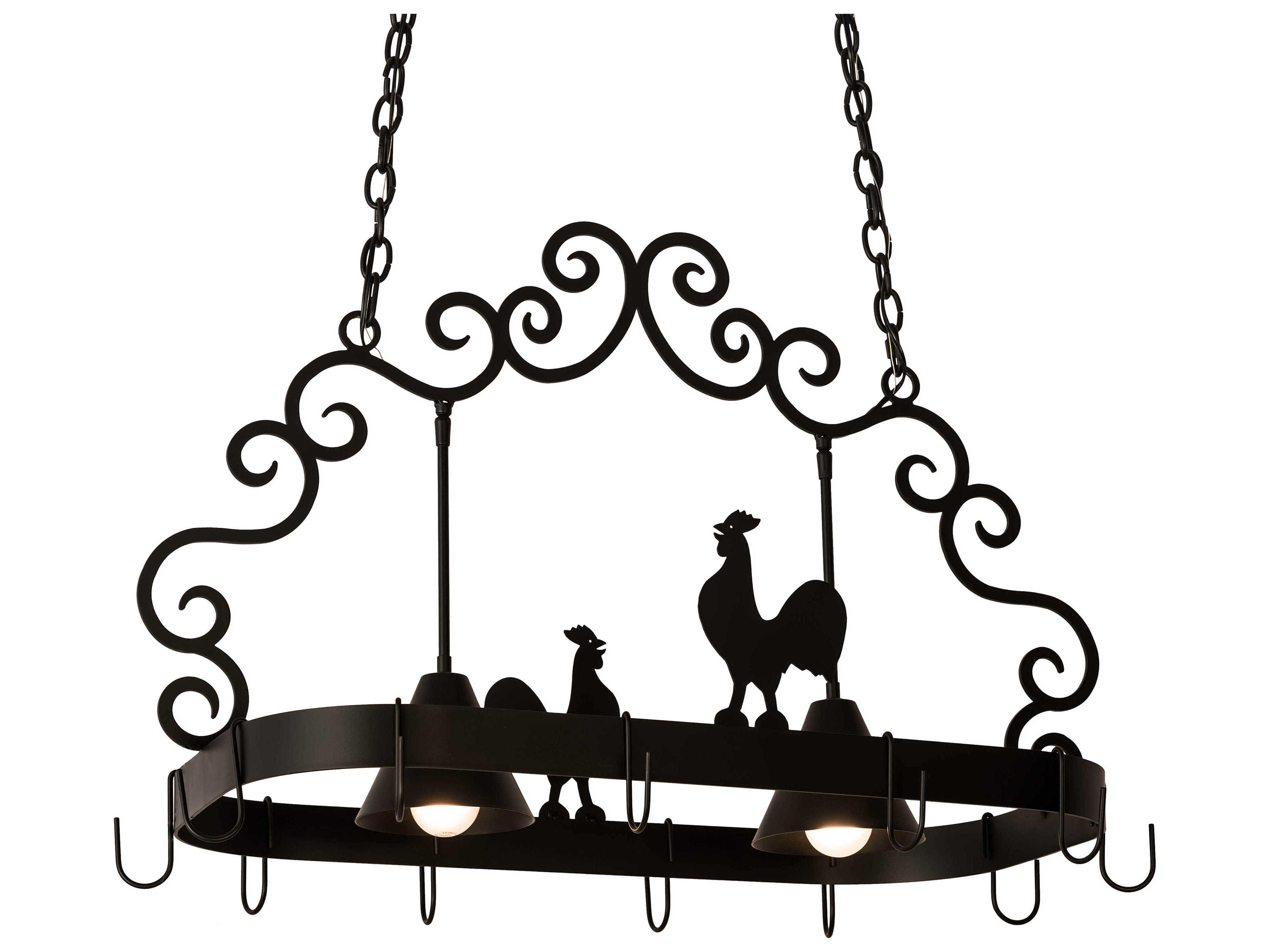 2-Light Black Island Pendant