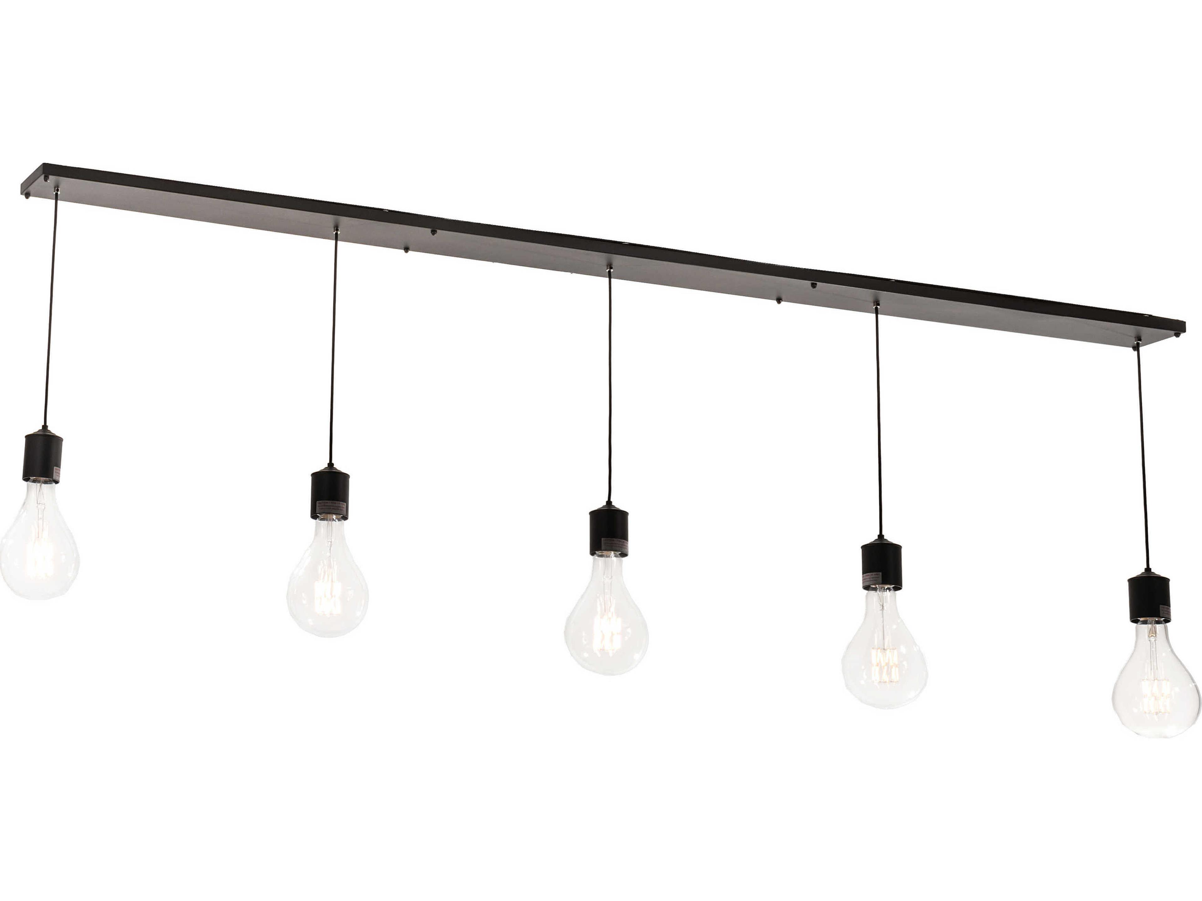 Alva 5-Light Black LED Linear Island Pendant
