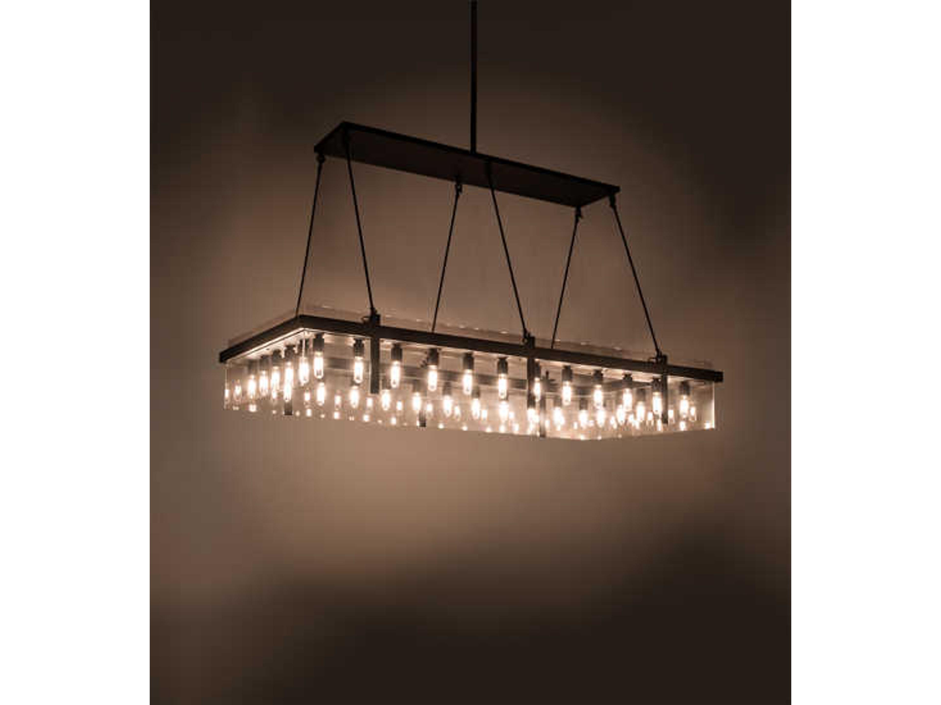 32-Light Black Crystal Island Pendant