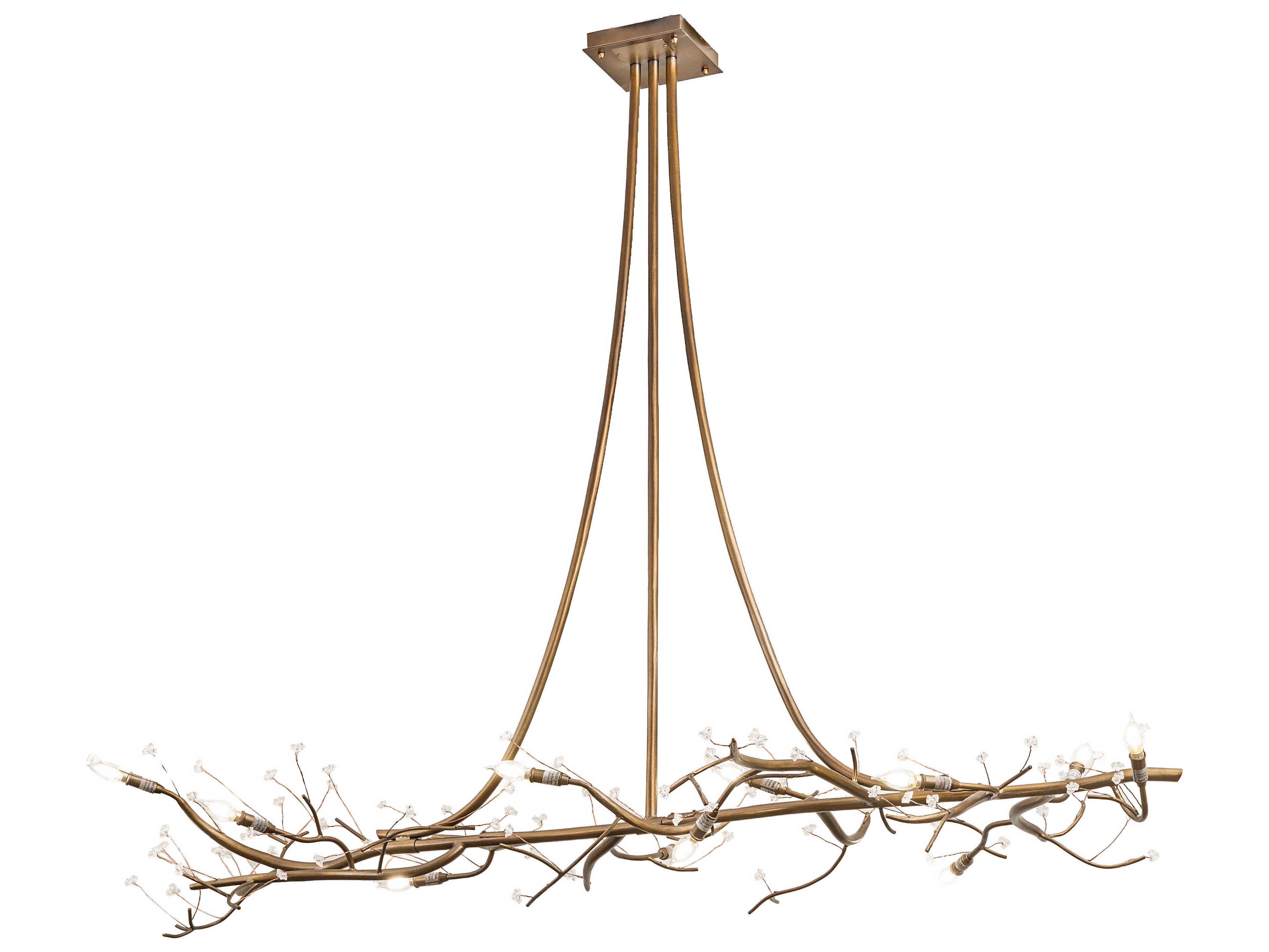 12-Light Gold Glass LED Island Pendant