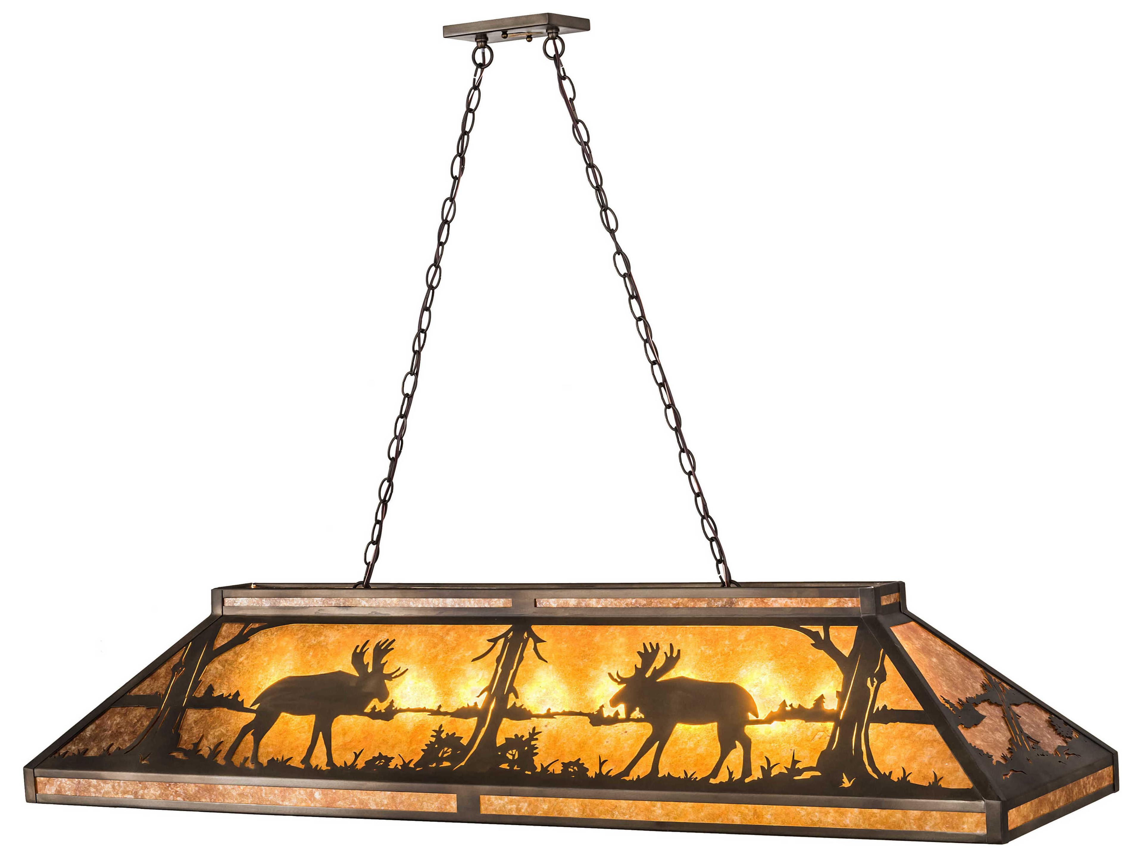 9-Light Copper Glass Geometric Island Pendant