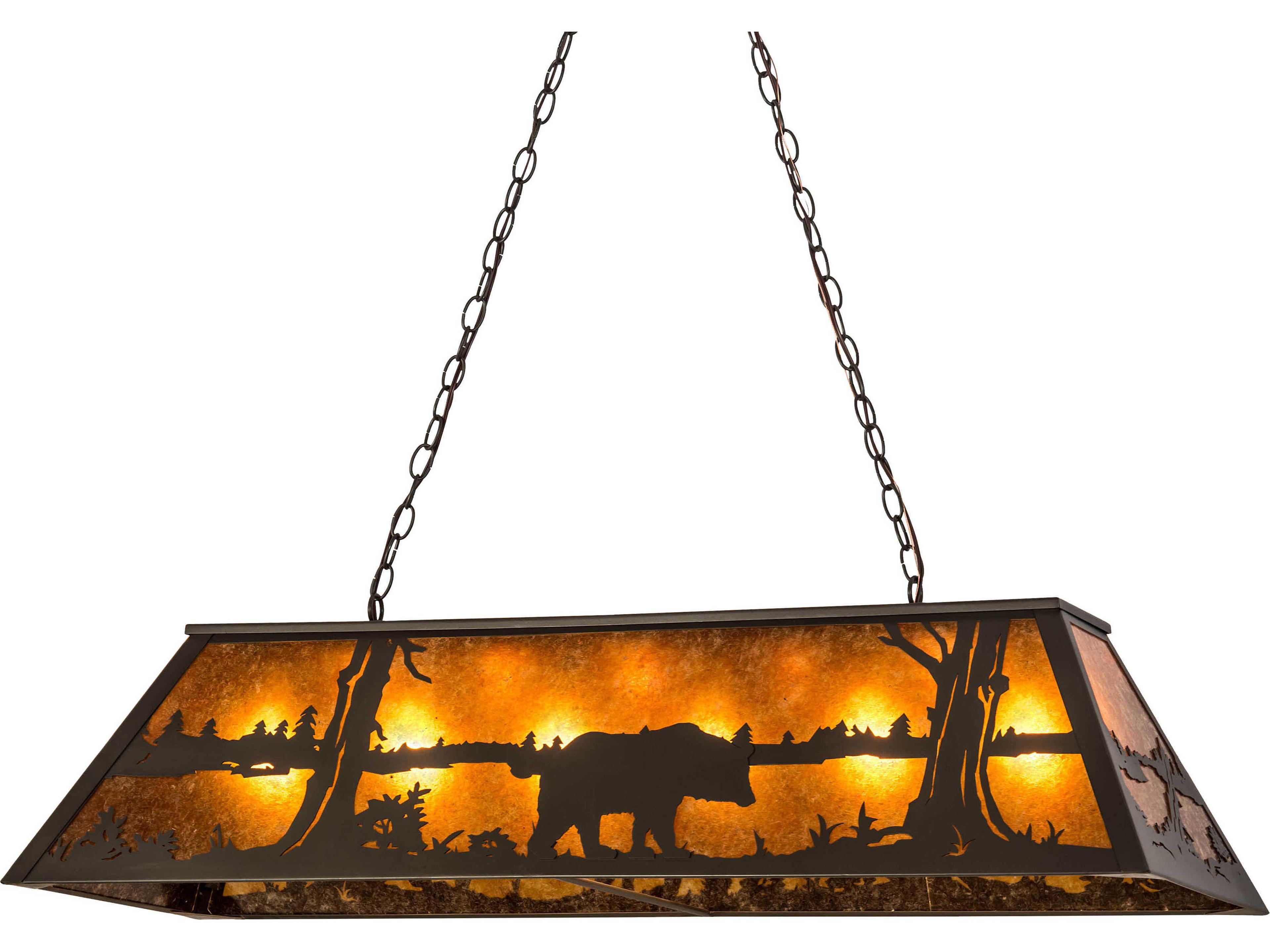 6-Light Bronze Geometric Island Pendant