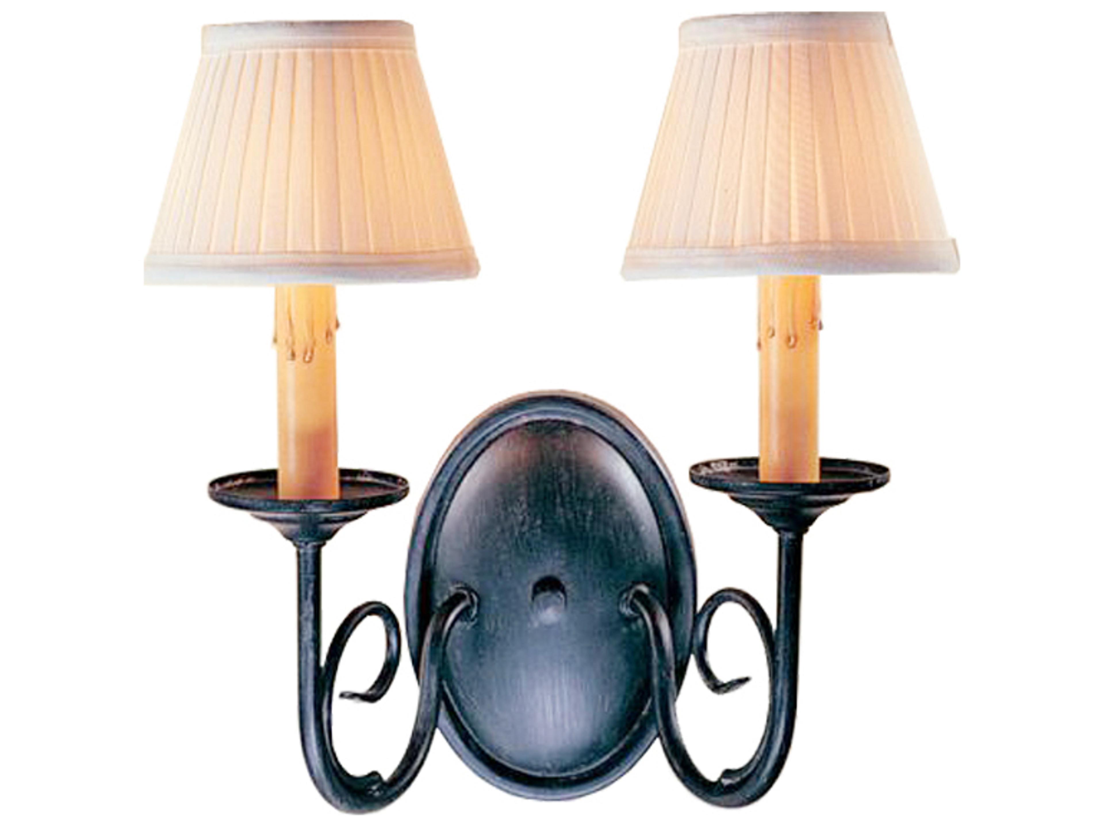 Jenna 2-Light Antique Iron Gate Gray Wall Sconce