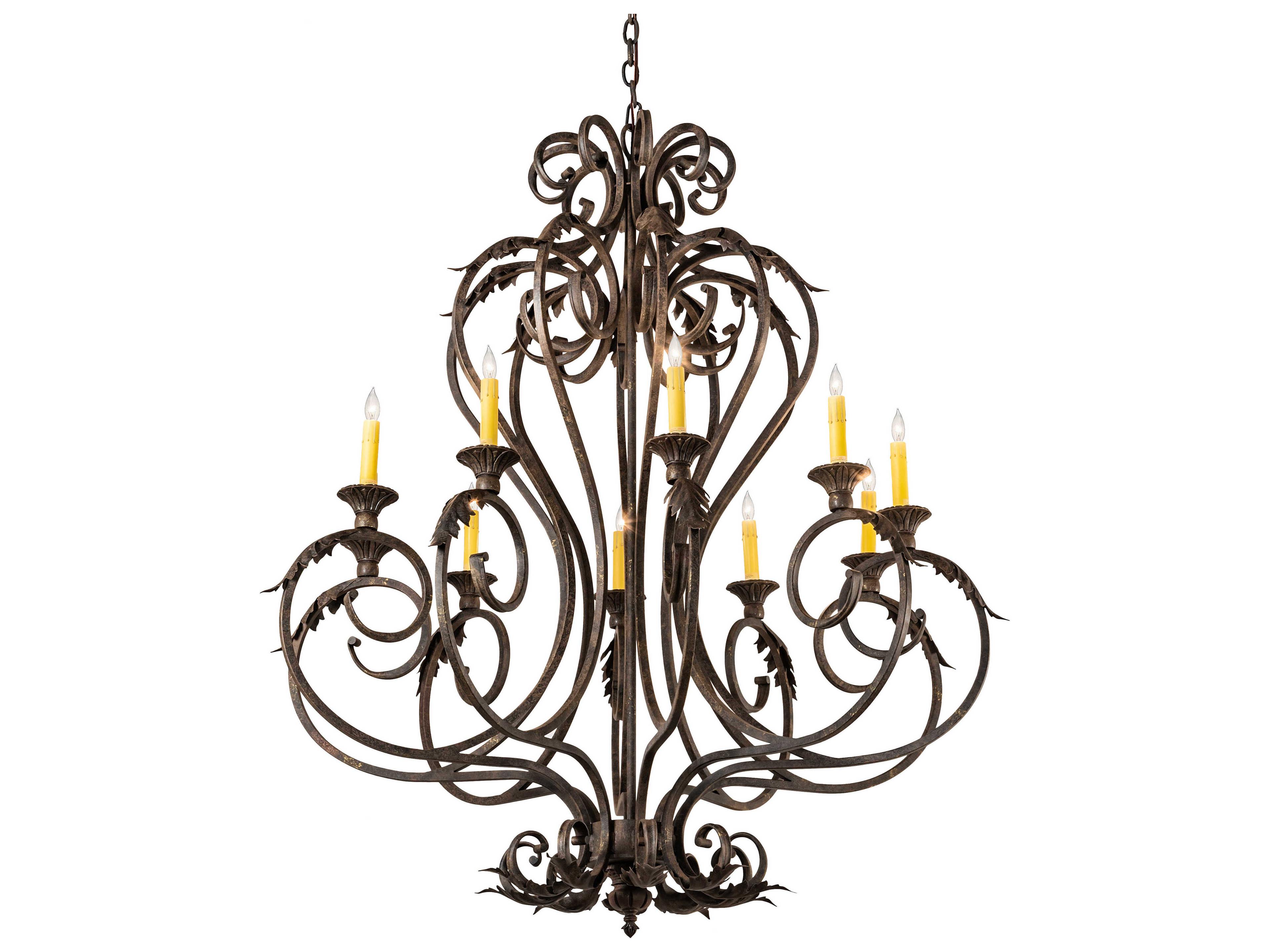 Josephine 10-Light Chocolate Brown Candelabra Chandelier