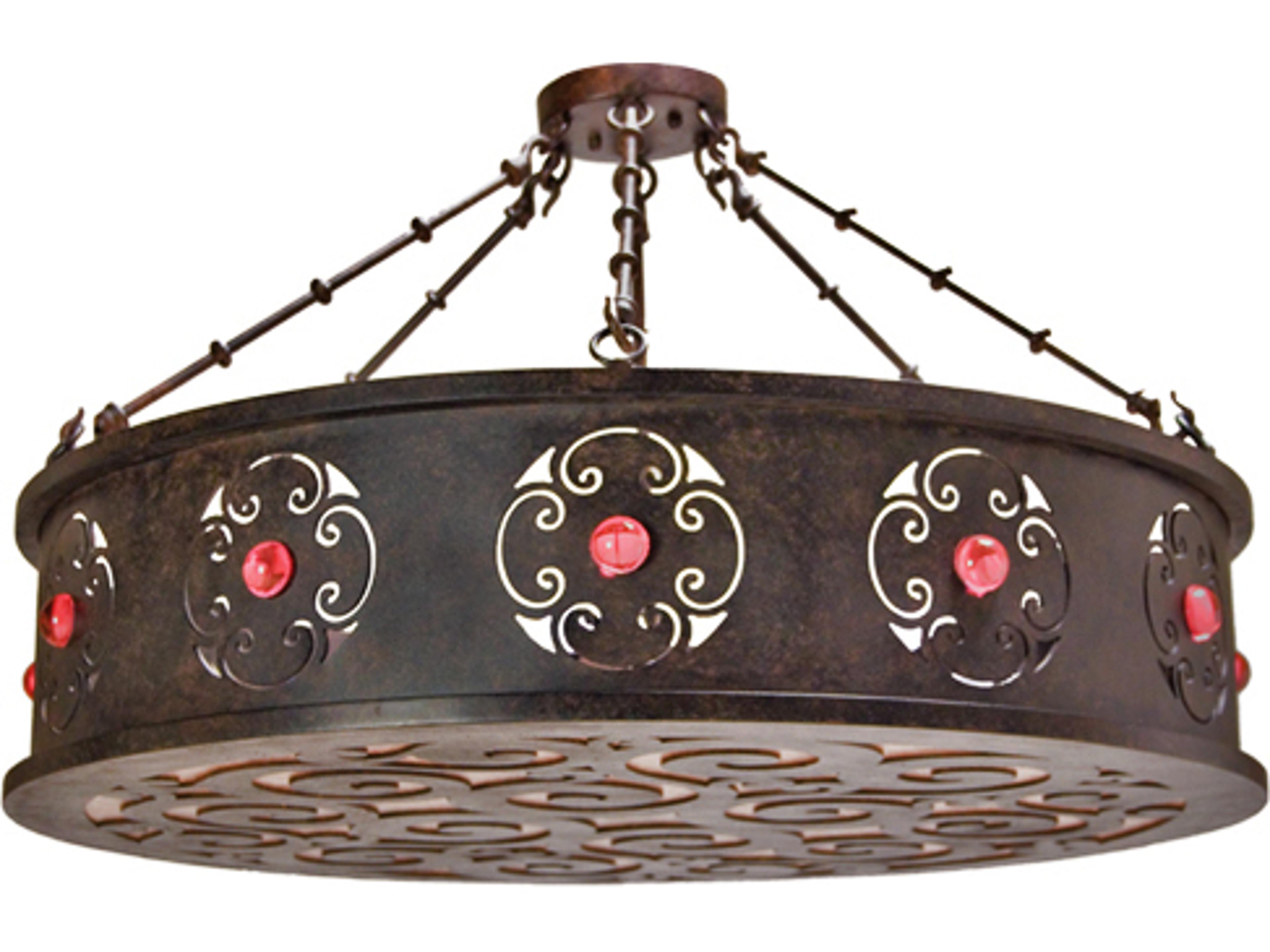 Julianne 6-Light Coffee Bean Brown Drum Semi Flush Mount