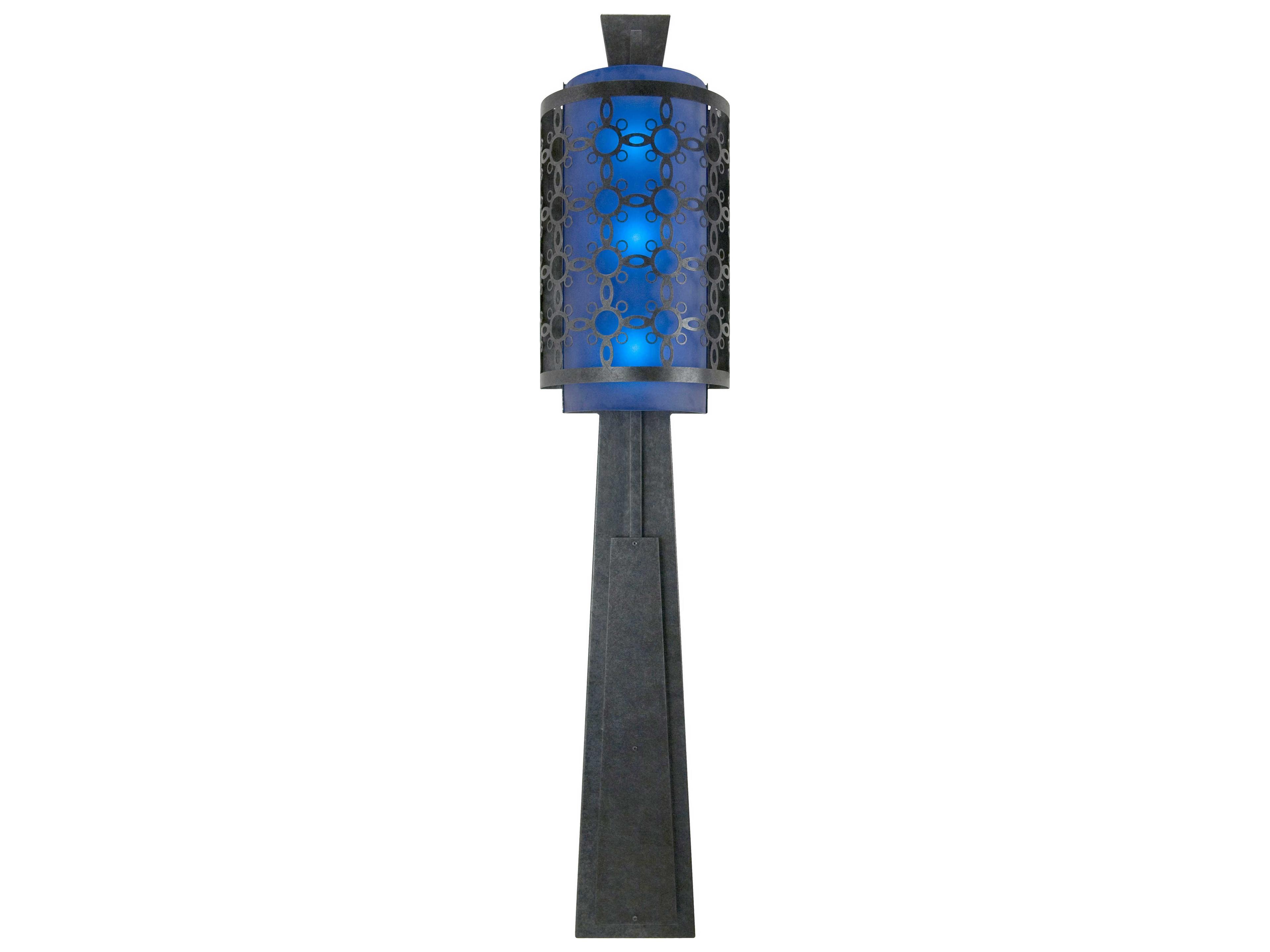 3-Light Blue Black Wall Sconce