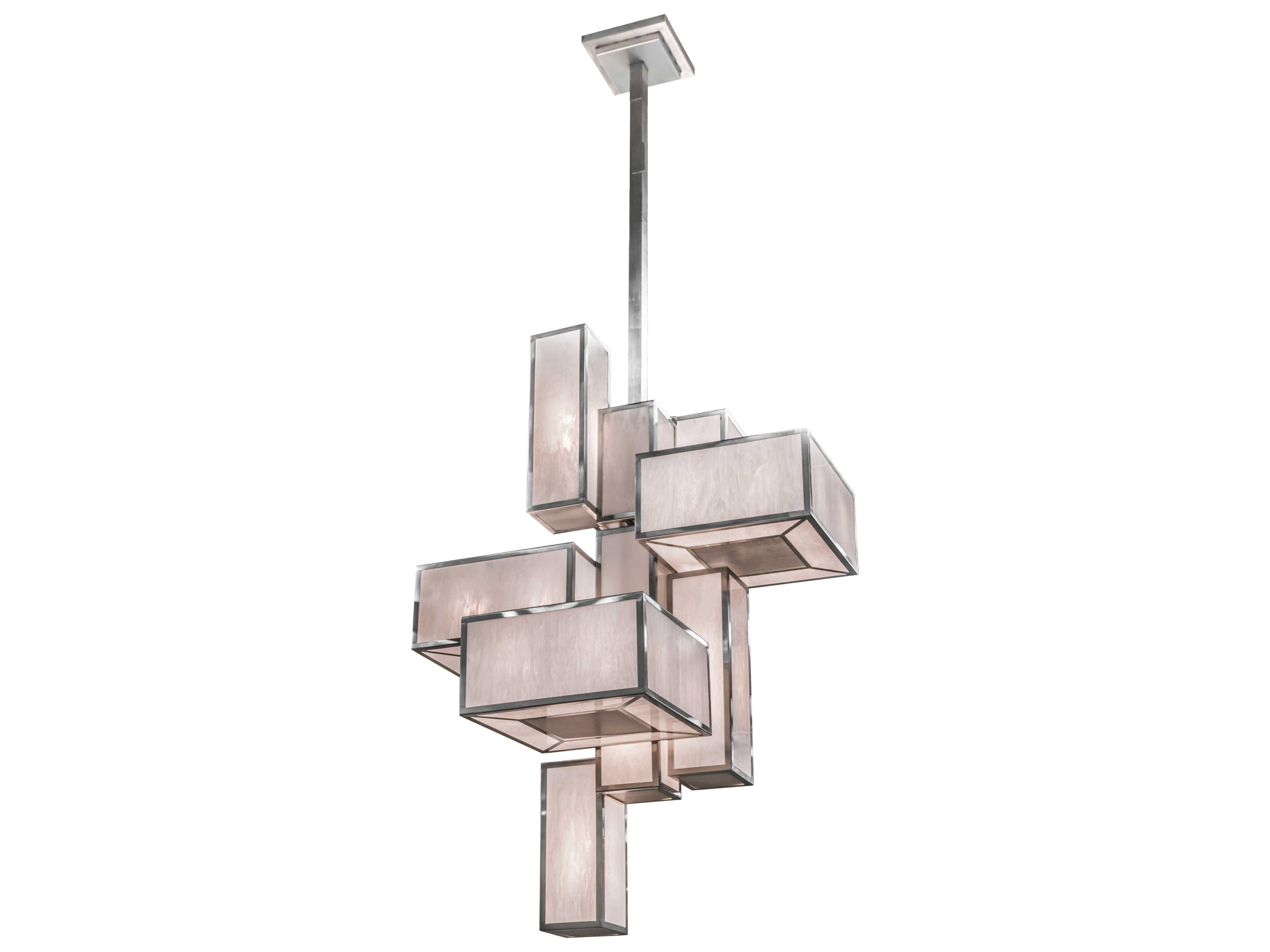 Kiska 24-Light Brushed Stainless Steel Geometric Pendant