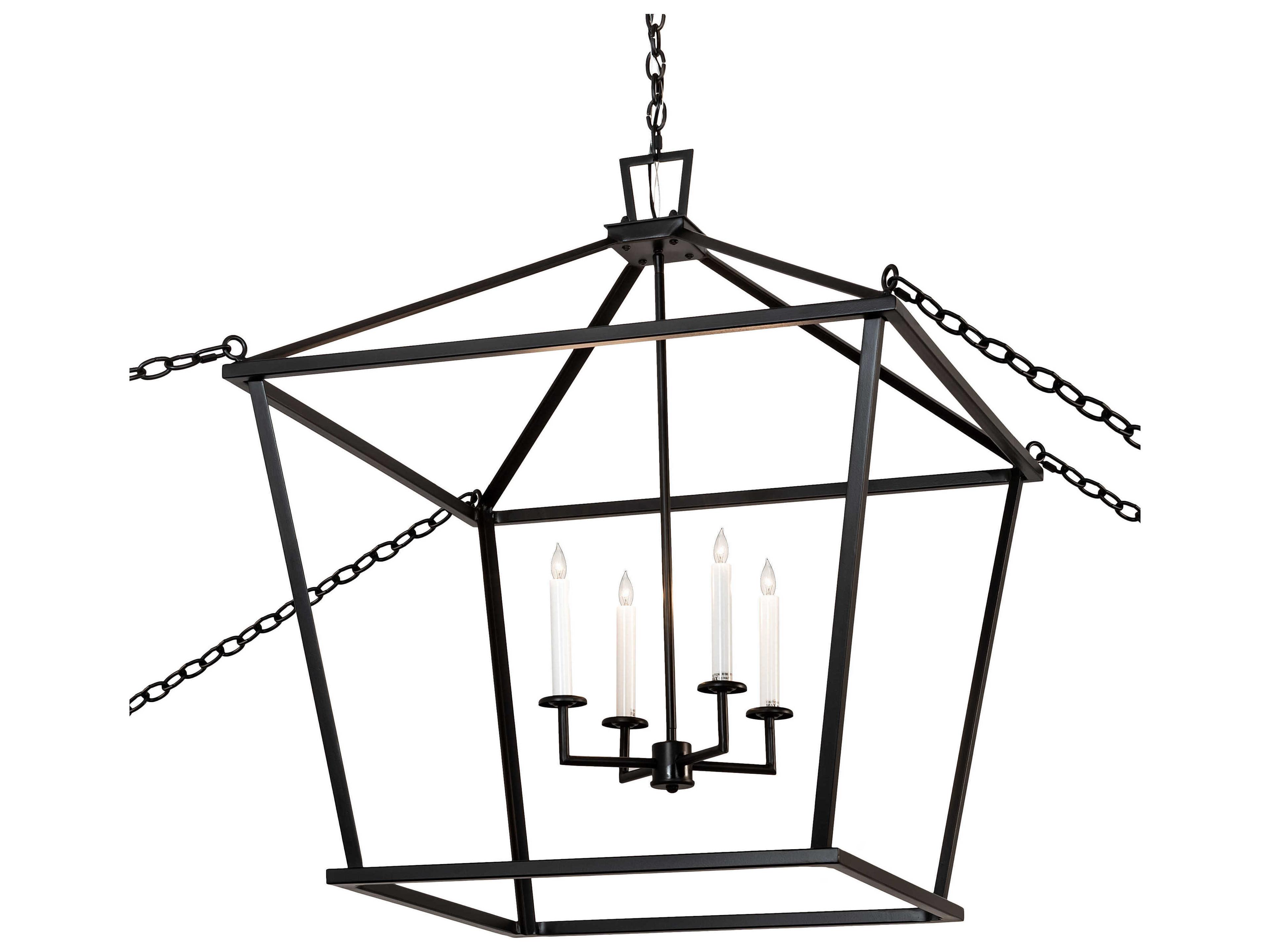 Kitzi 4-Light Black White Candelabra Chandelier