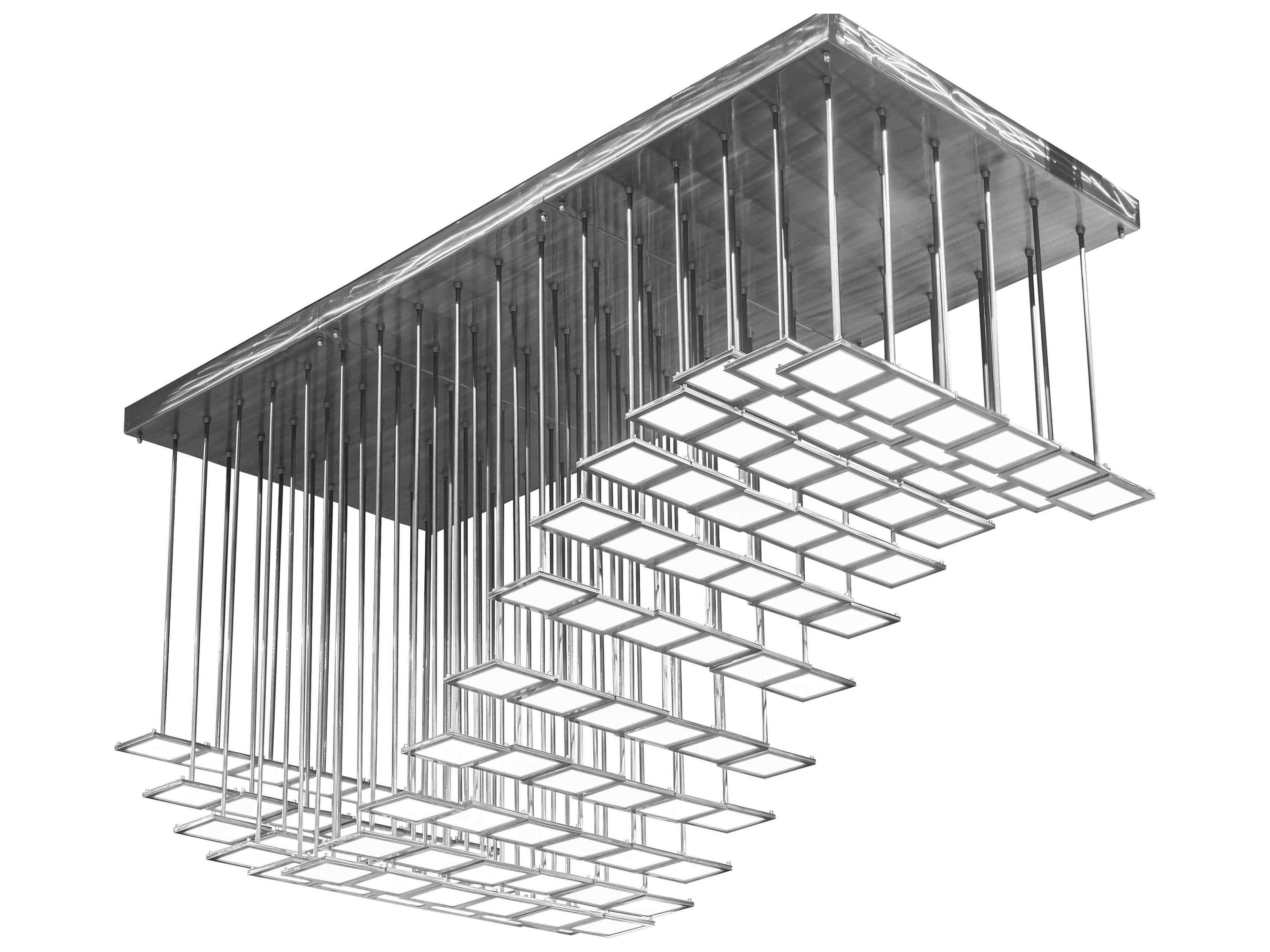 Kossar 102-Light White Grey LED Island Pendant