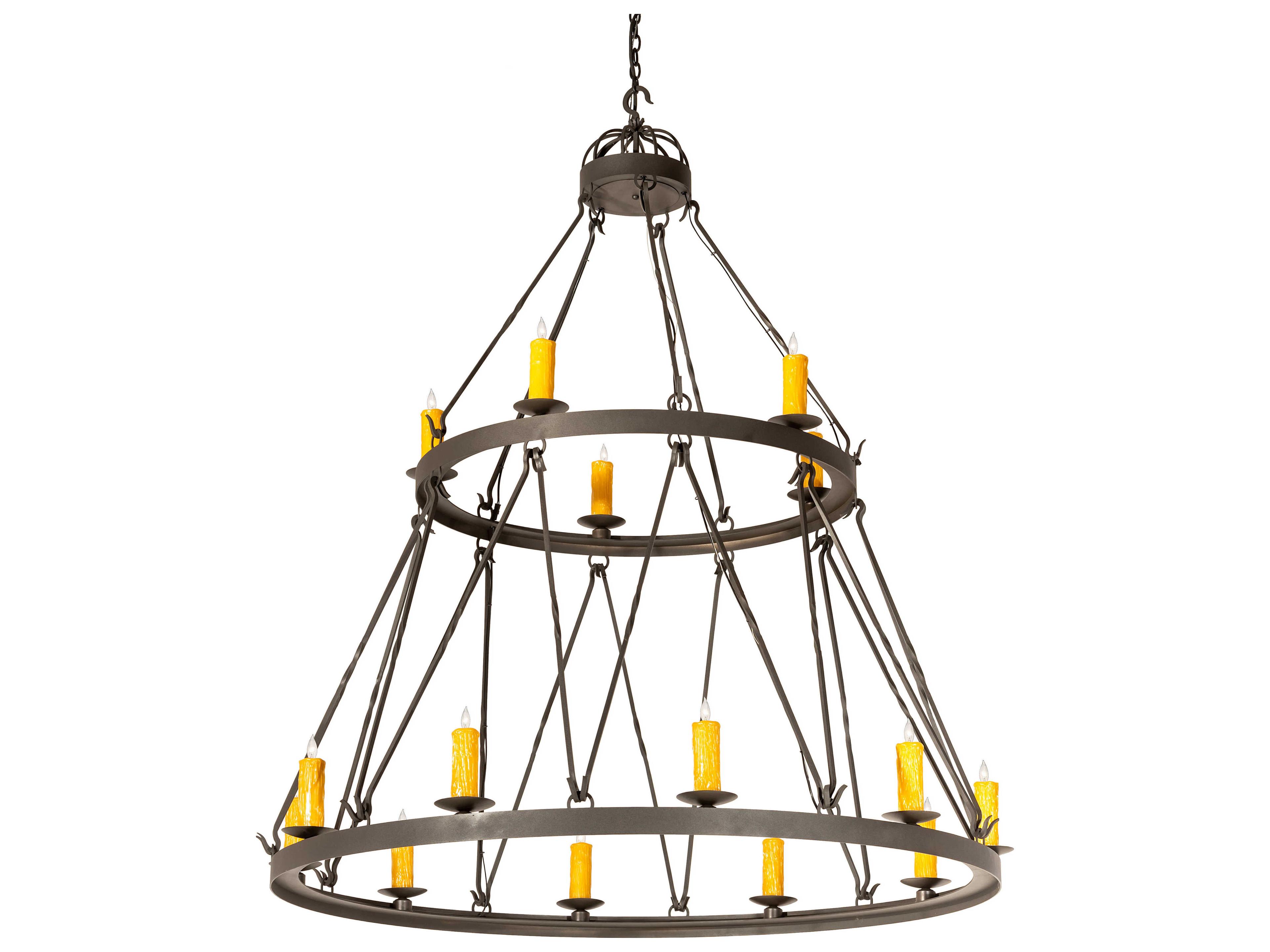 Lakeshore 15-Light Amber Chocolate Black Brown Candelabra Tiered Chandelier