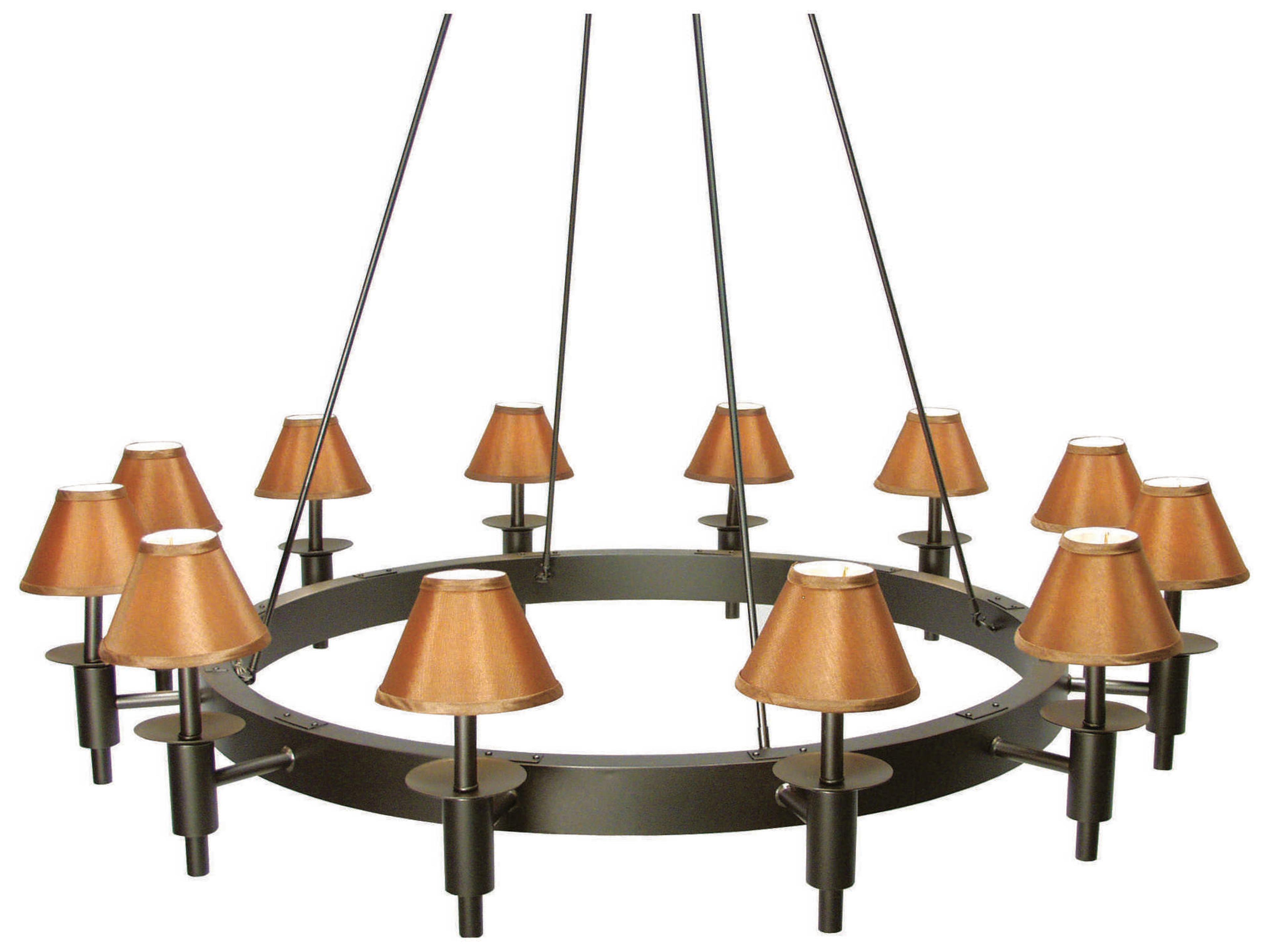 12-Light Bronze Candelabra Empire Round Chandelier
