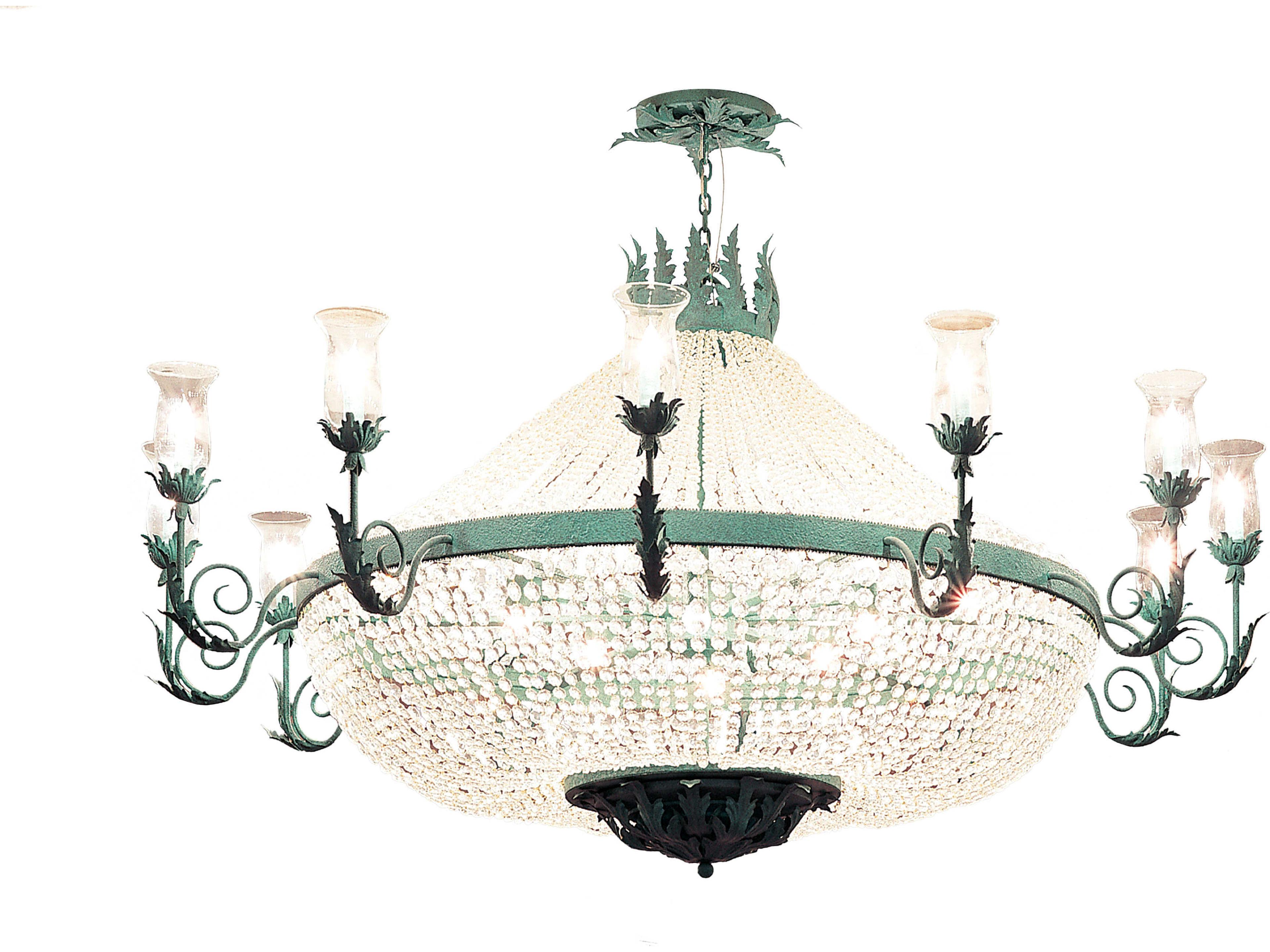 Crista 30-Light Green Crystal Bell Chandelier