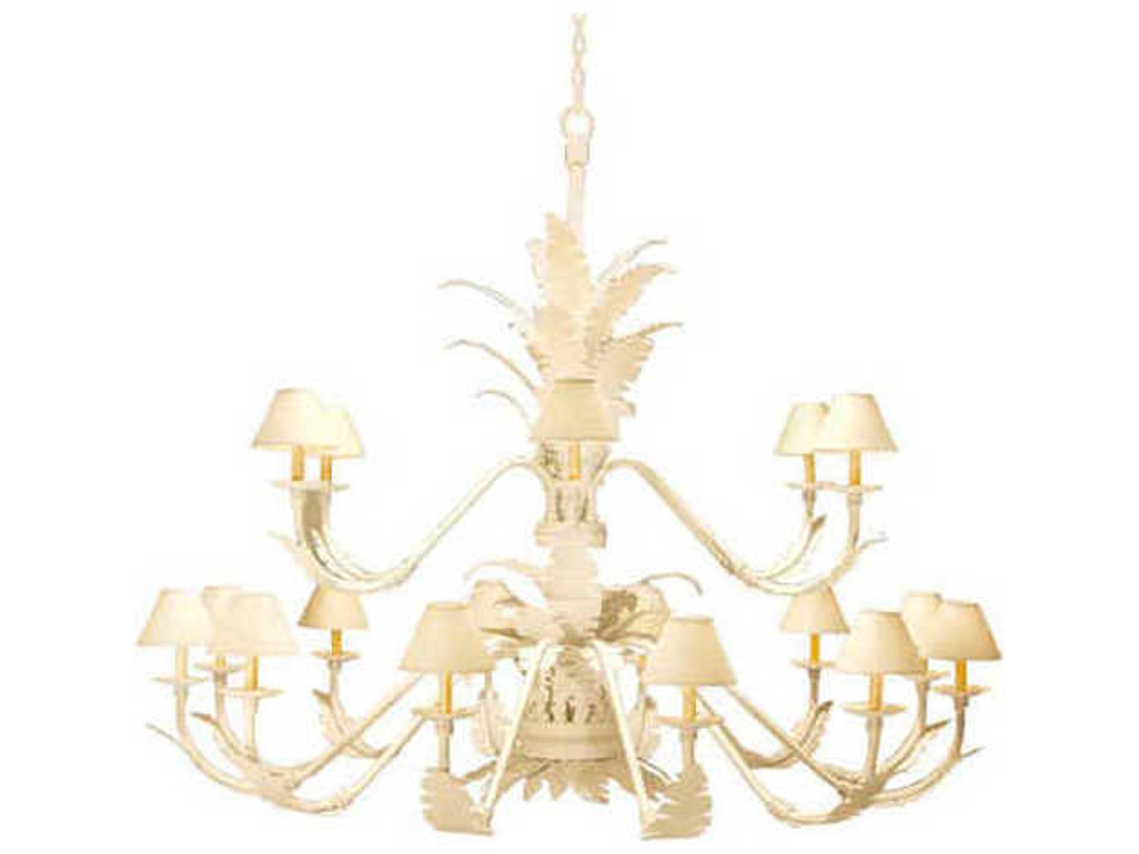 Tiki 18-Light White Empire Tiered Chandelier