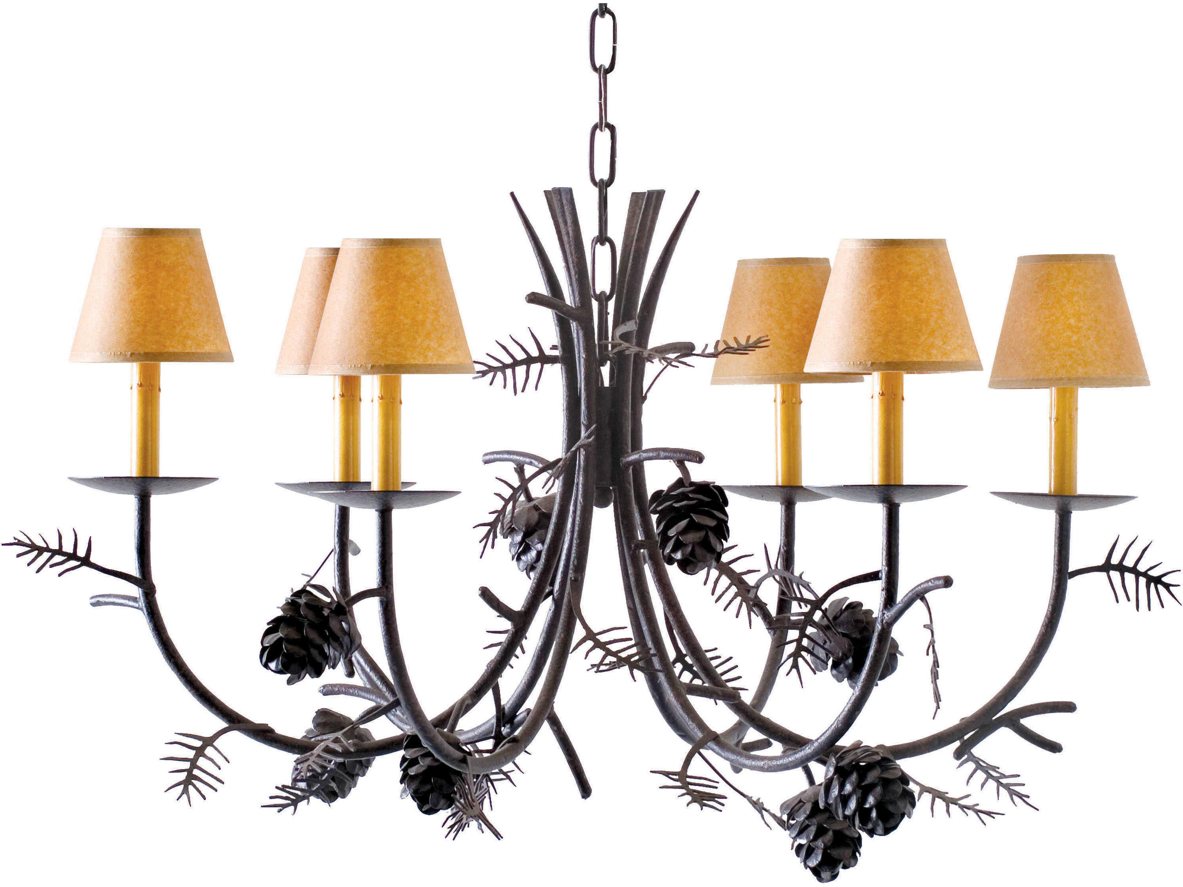 Pinecone 8-Light Brown Candelabra Empire Chandelier