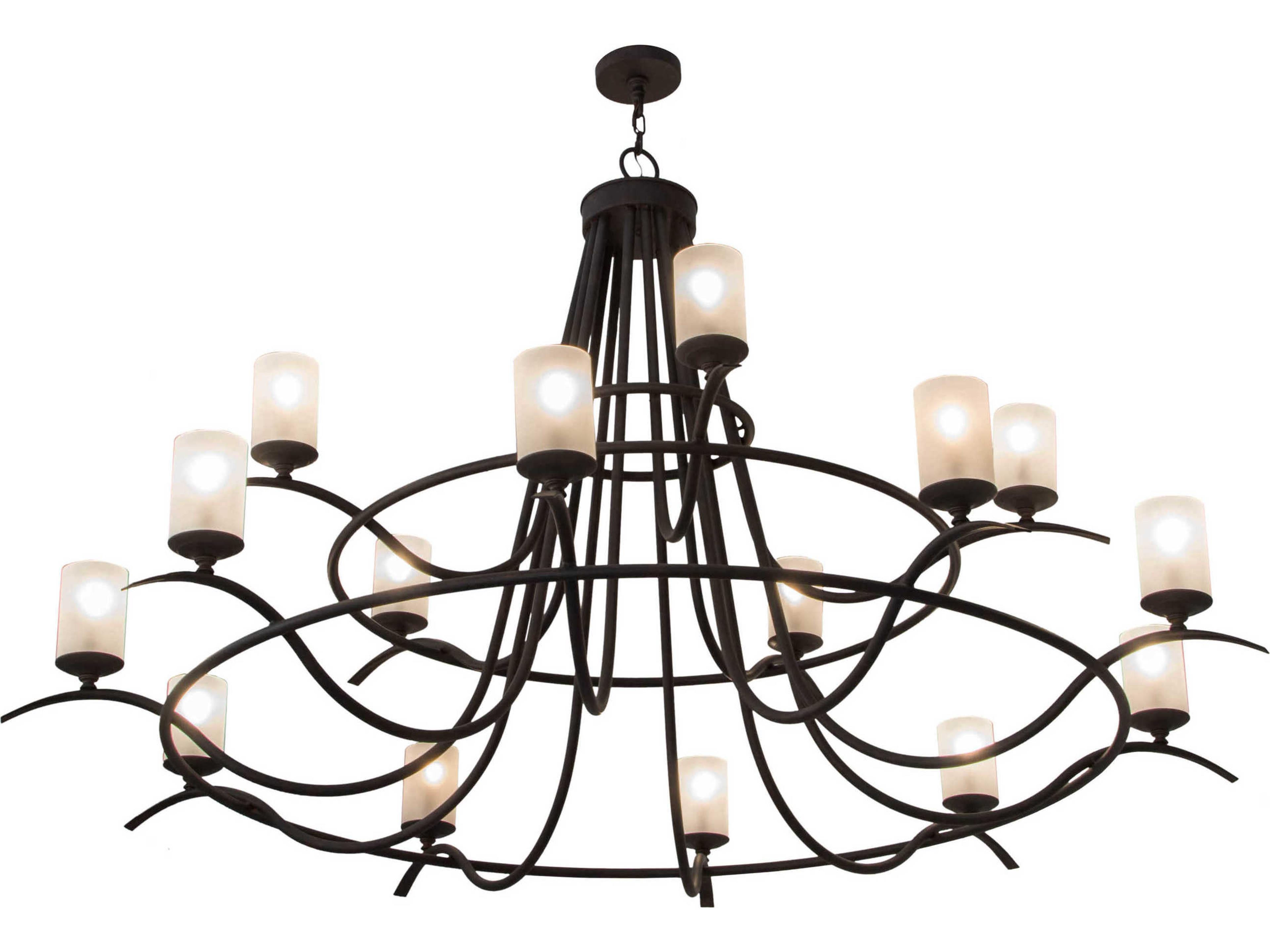 Octavia 15-Light Brown Cylinder Tiered Chandelier