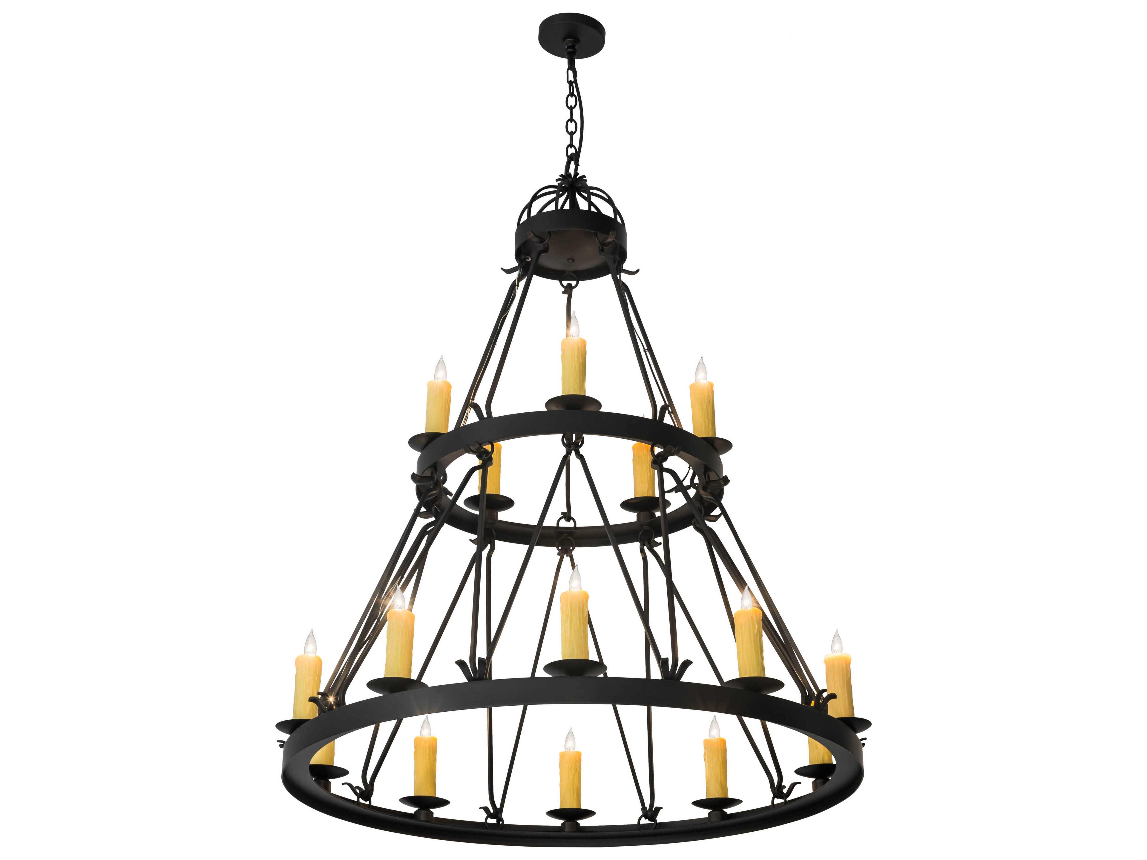 Lakeshore 15-Light Black Candelabra Tiered Chandelier