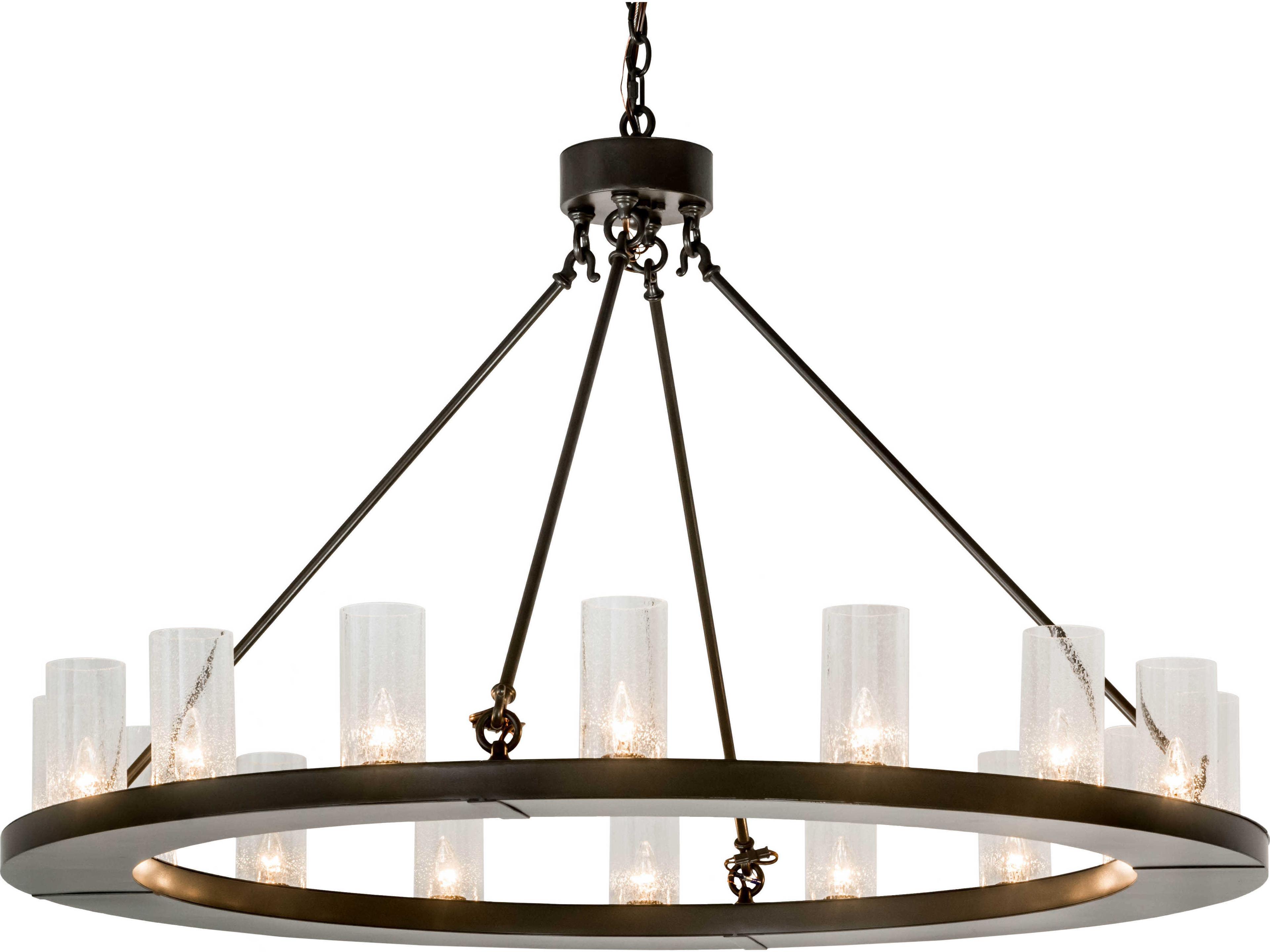Loxley 16-Light Bronze Glass Cylinder Chandelier