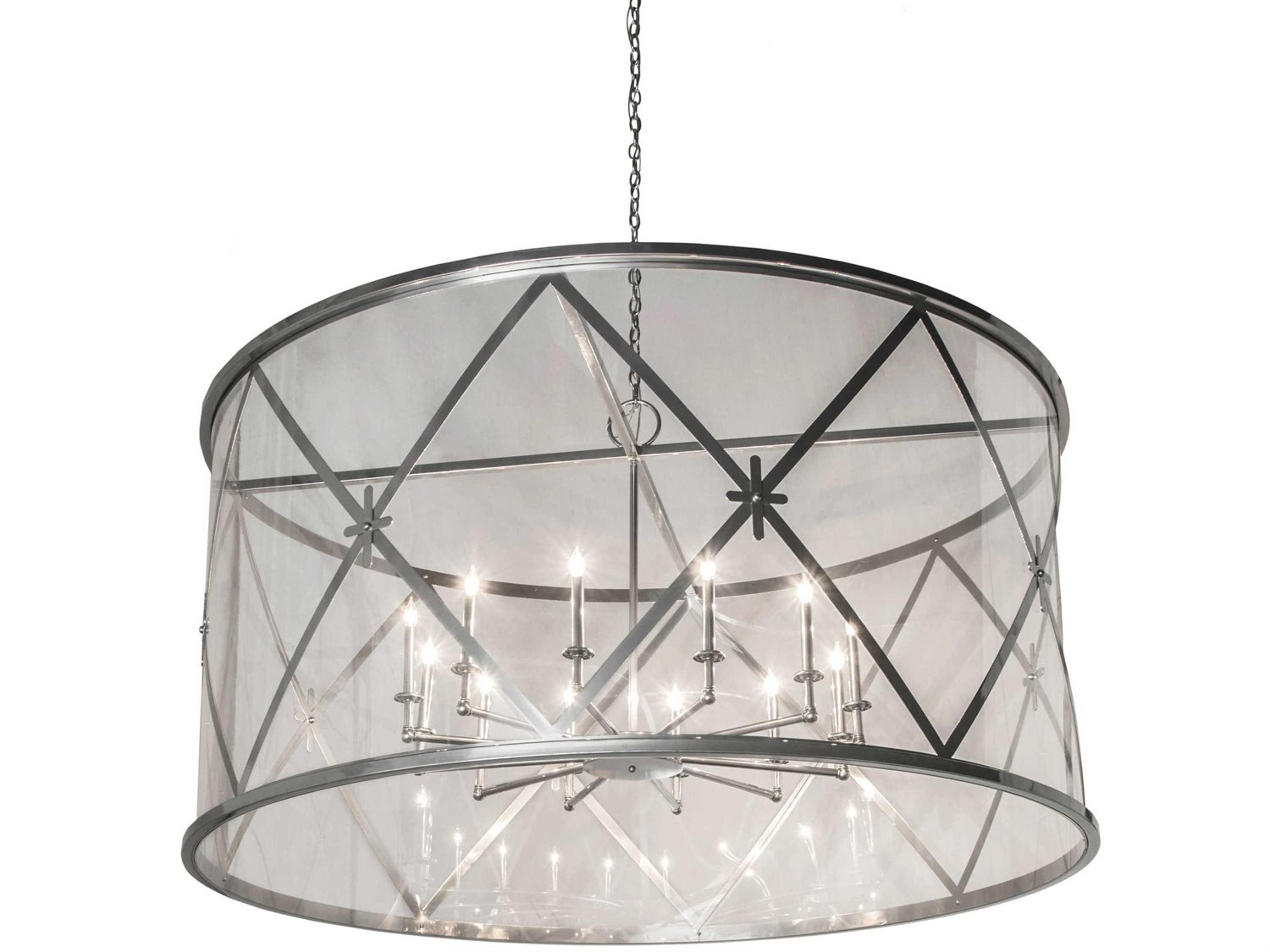 Penelope 12-Light Chrome Glass Candelabra Drum Chandelier