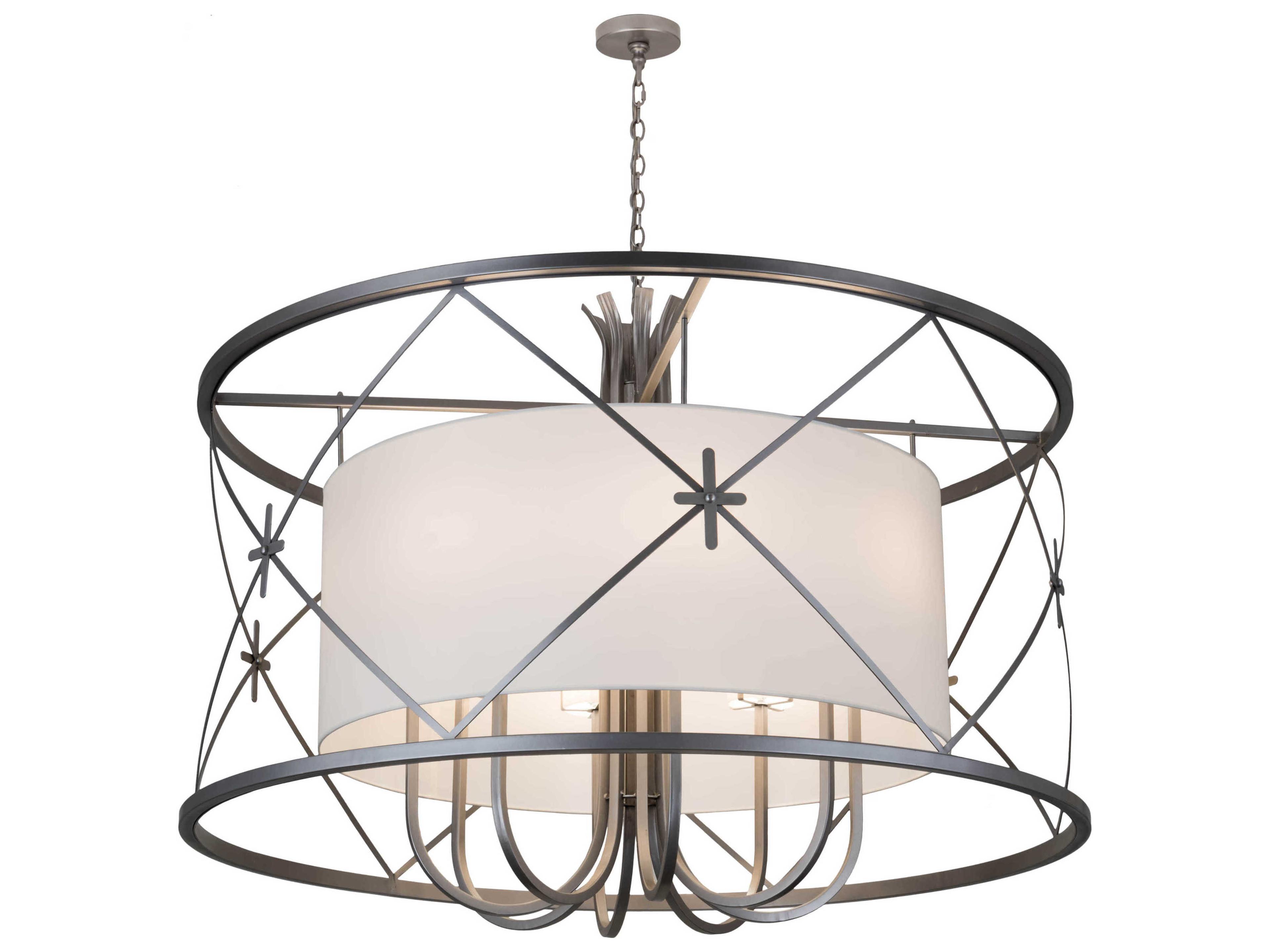 Penelope 8-Light Nickel Glass Drum Chandelier