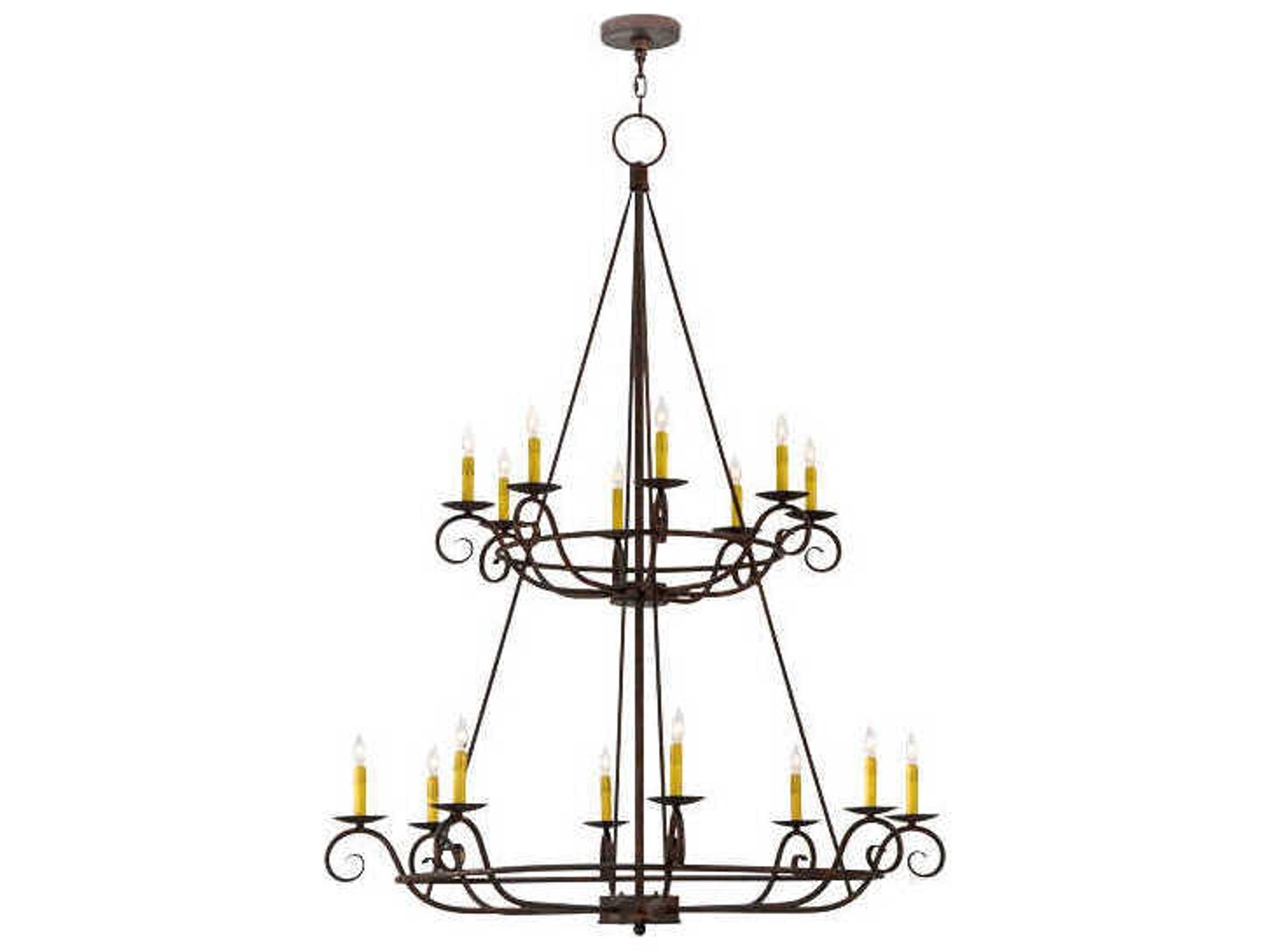 Estrella 16-Light Black Candelabra Tiered Chandelier