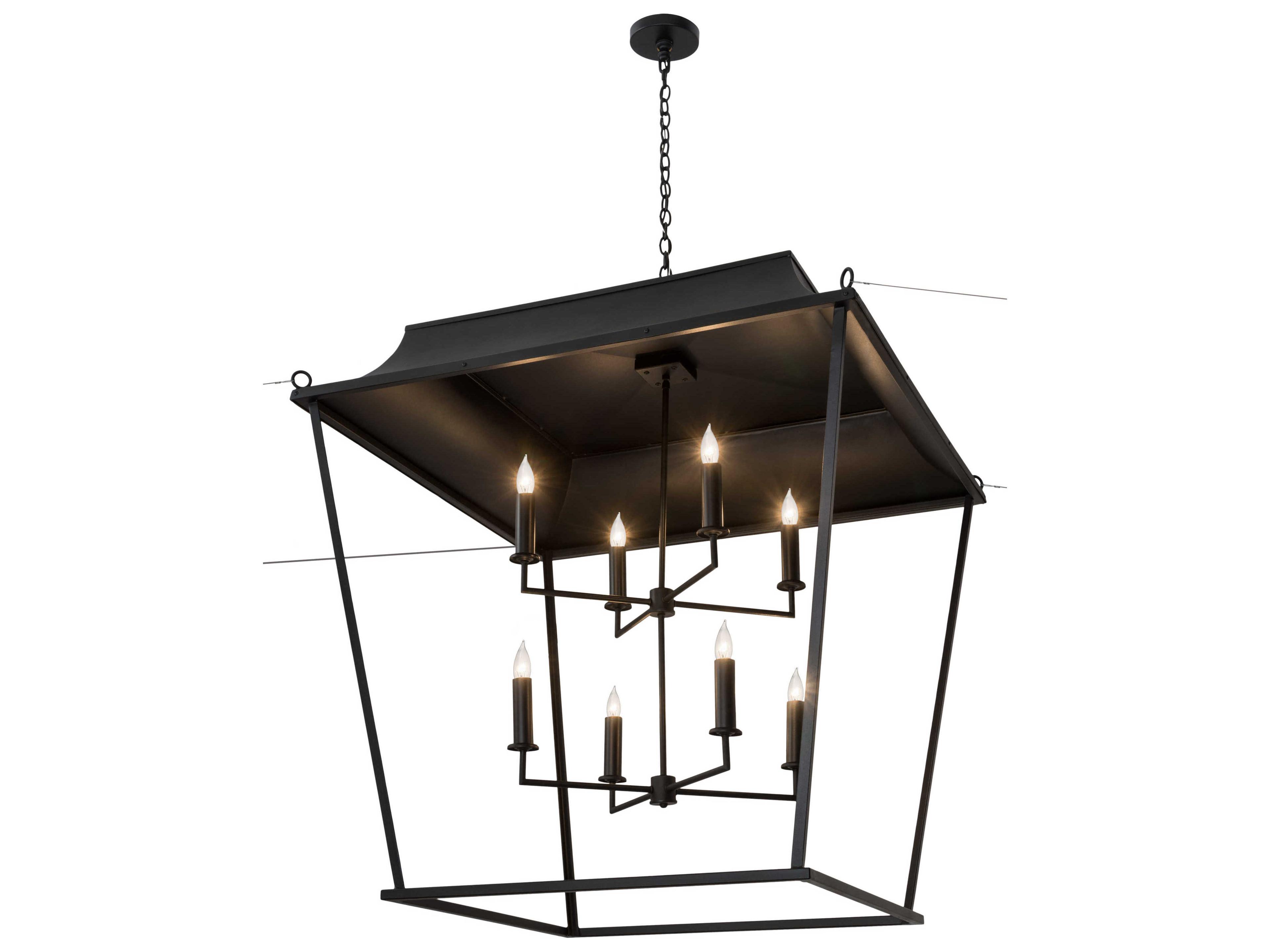 Bastille 8-Light Black Glass Chandelier