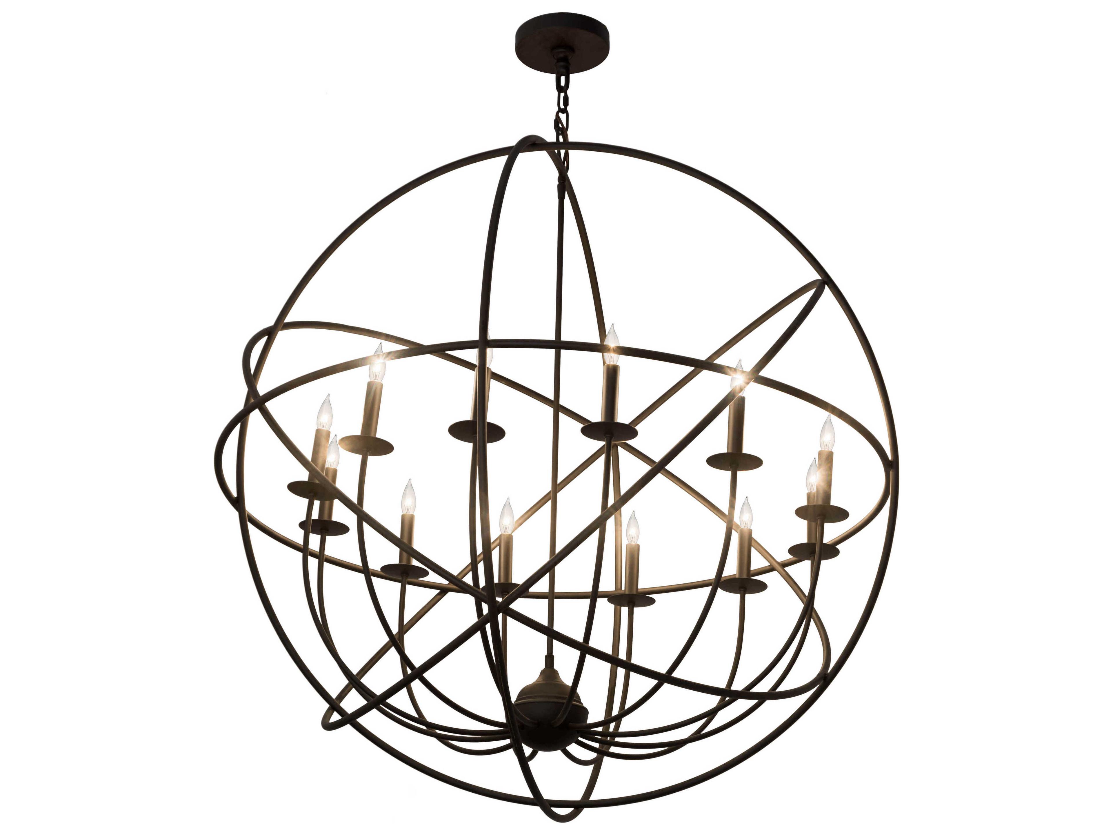 Atom Enerjisi 12-Light Bronze Candelabra Geometric Chandelier