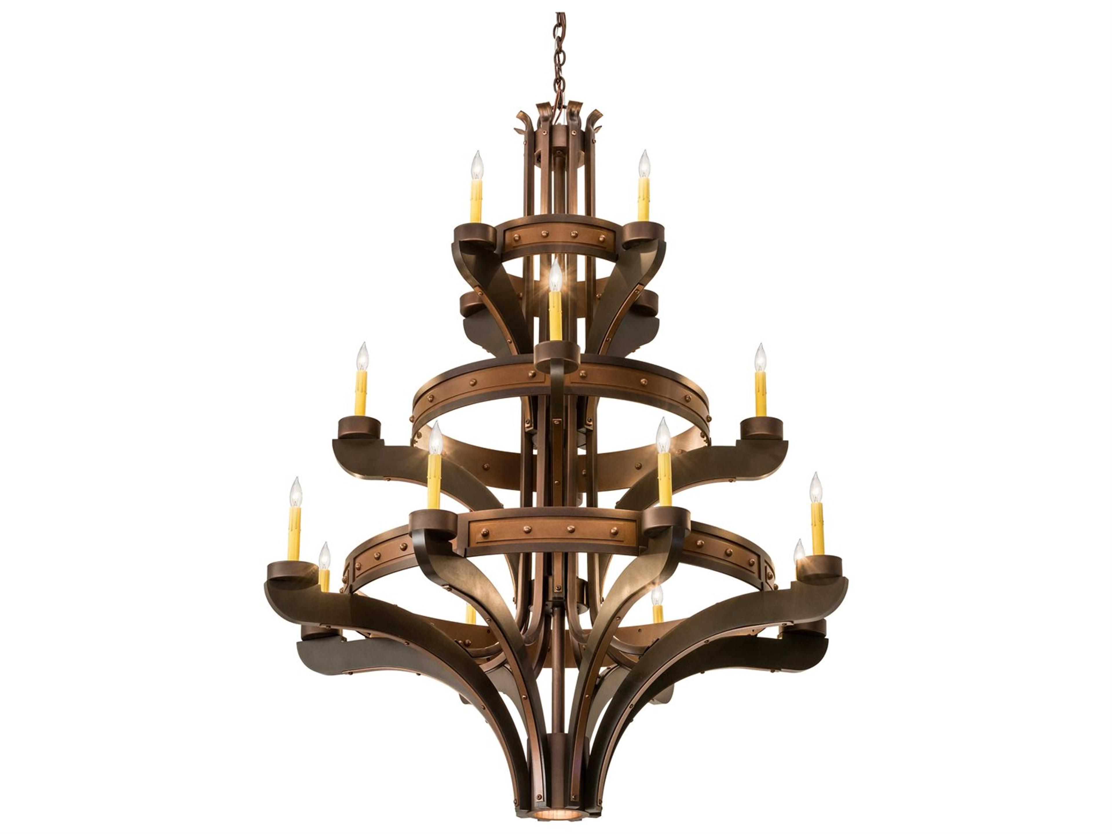 Castilla 1-Light6 1 Bronze Glass Candelabra Tiered Chandelier