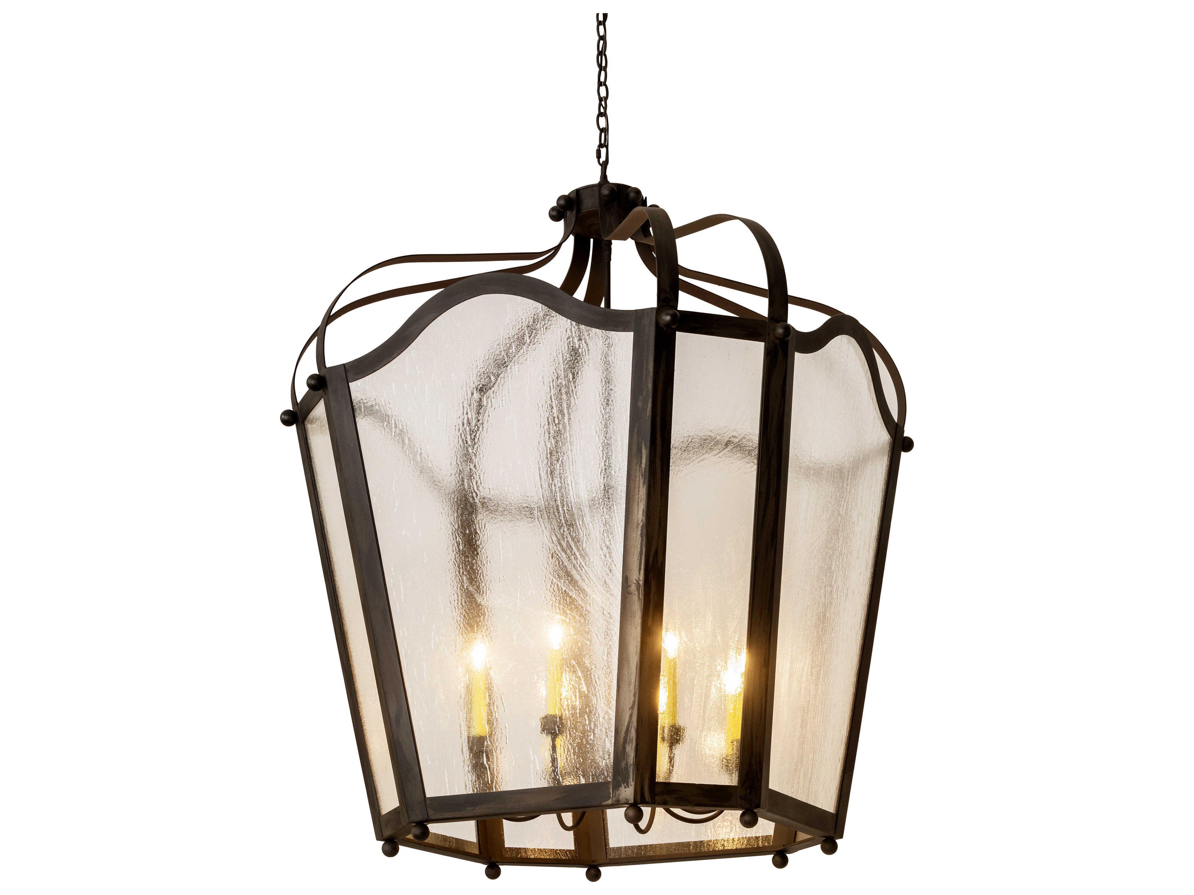 Citadel 8-Light Black Glass Candelabra Chandelier