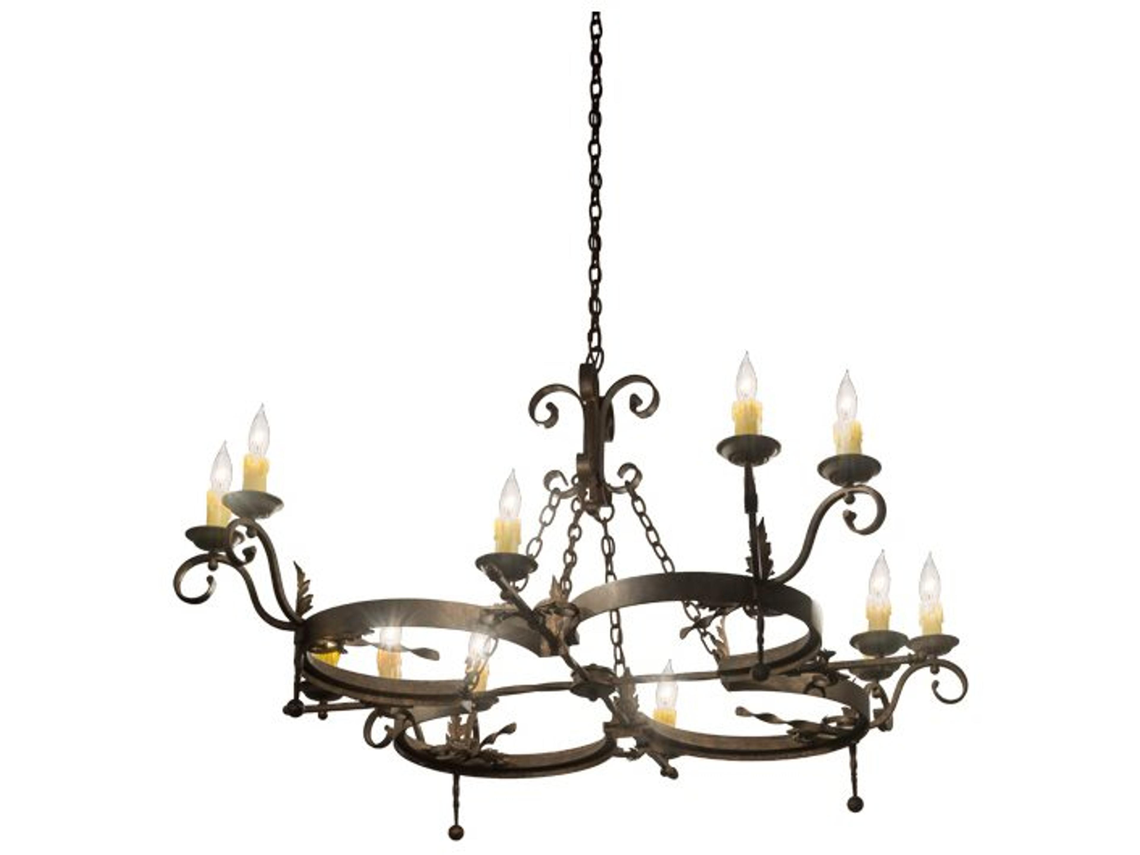 Andorra 12-Light Brown Glass Candelabra Chandelier