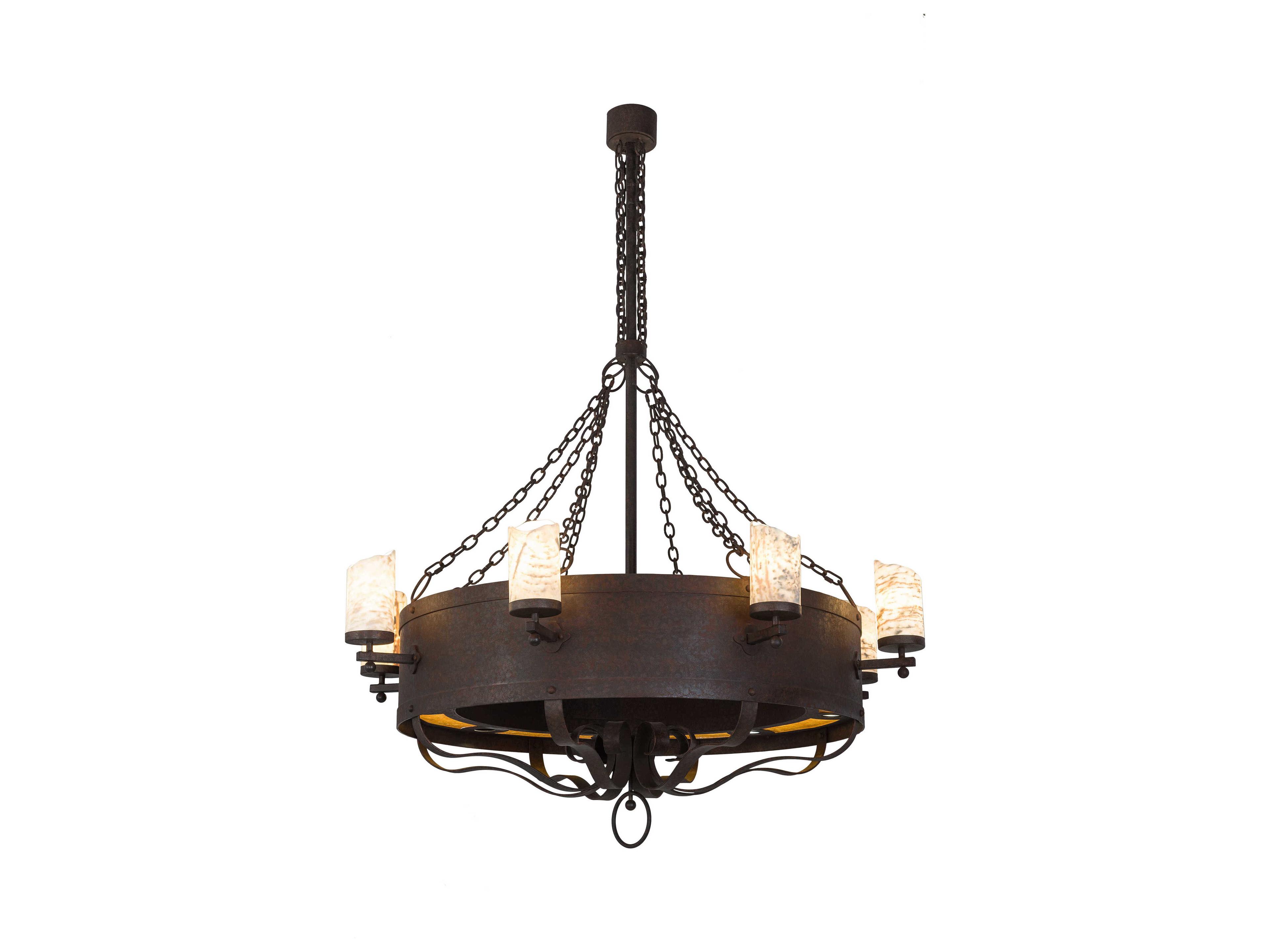 Parnella 6 18 led Brown Glass Cylinder Chandelier
