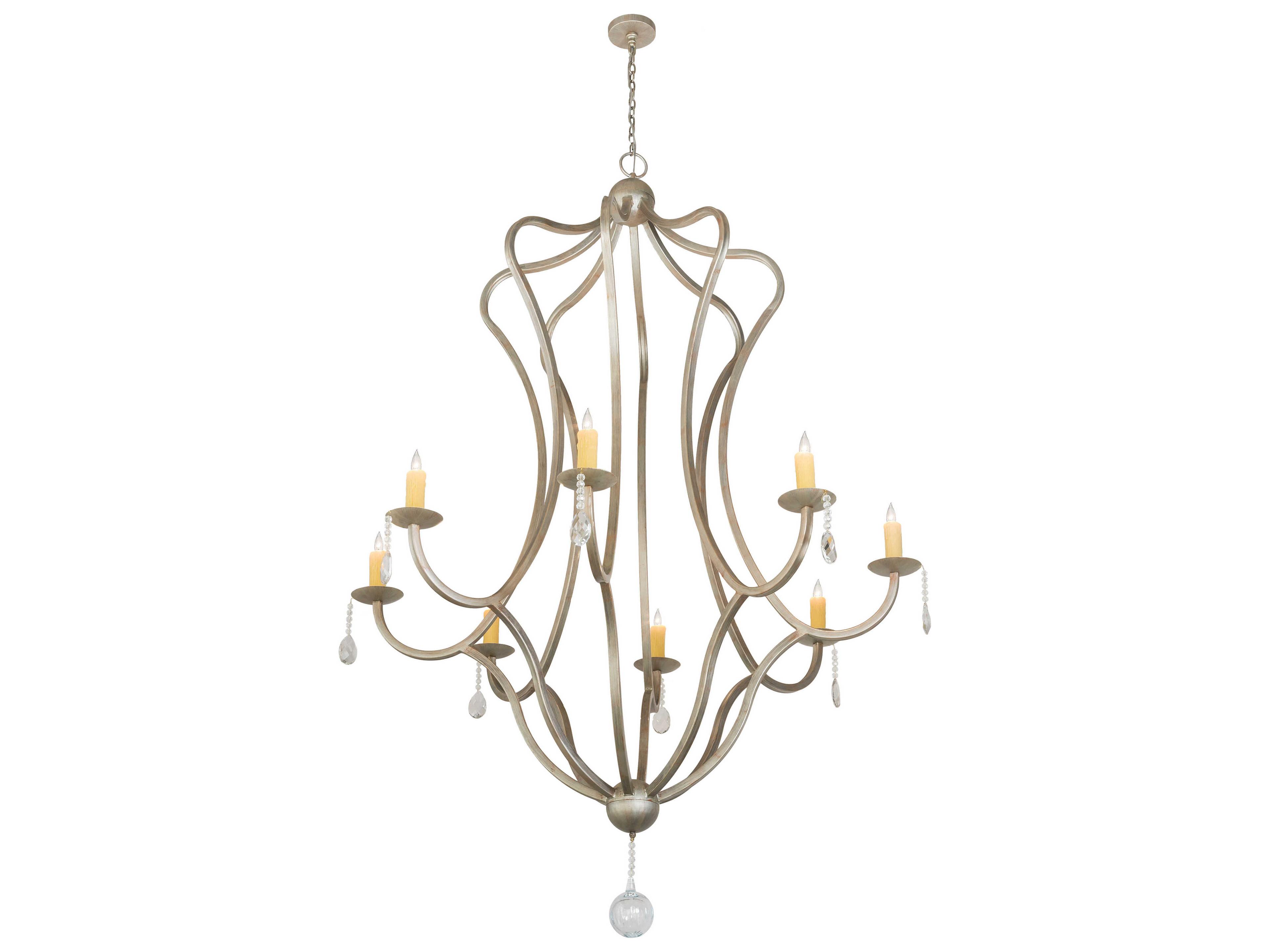 8-Light Gold Glass Candelabra Chandelier
