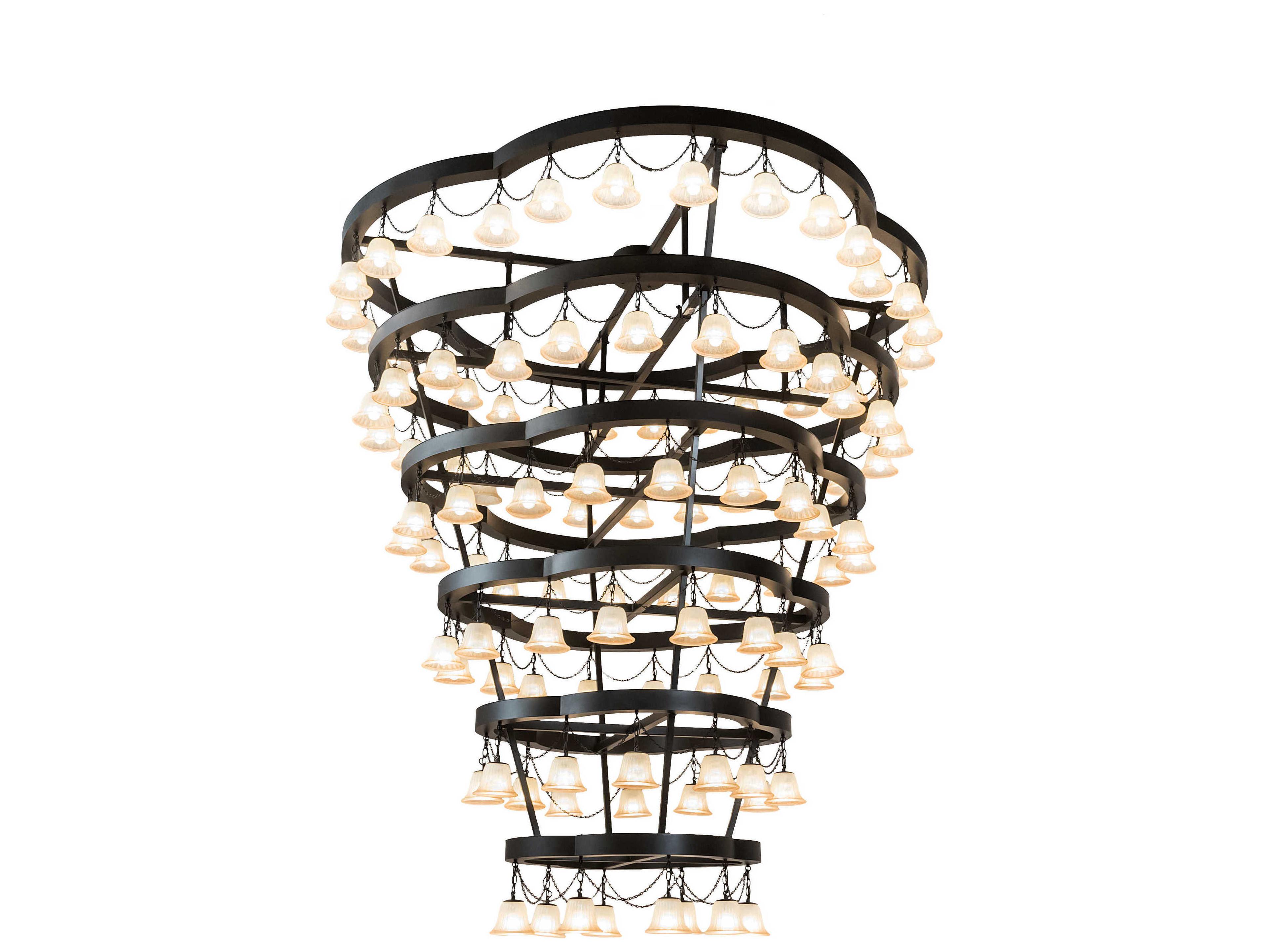 Cretella 108-Light Black Glass Empire Tiered Chandelier