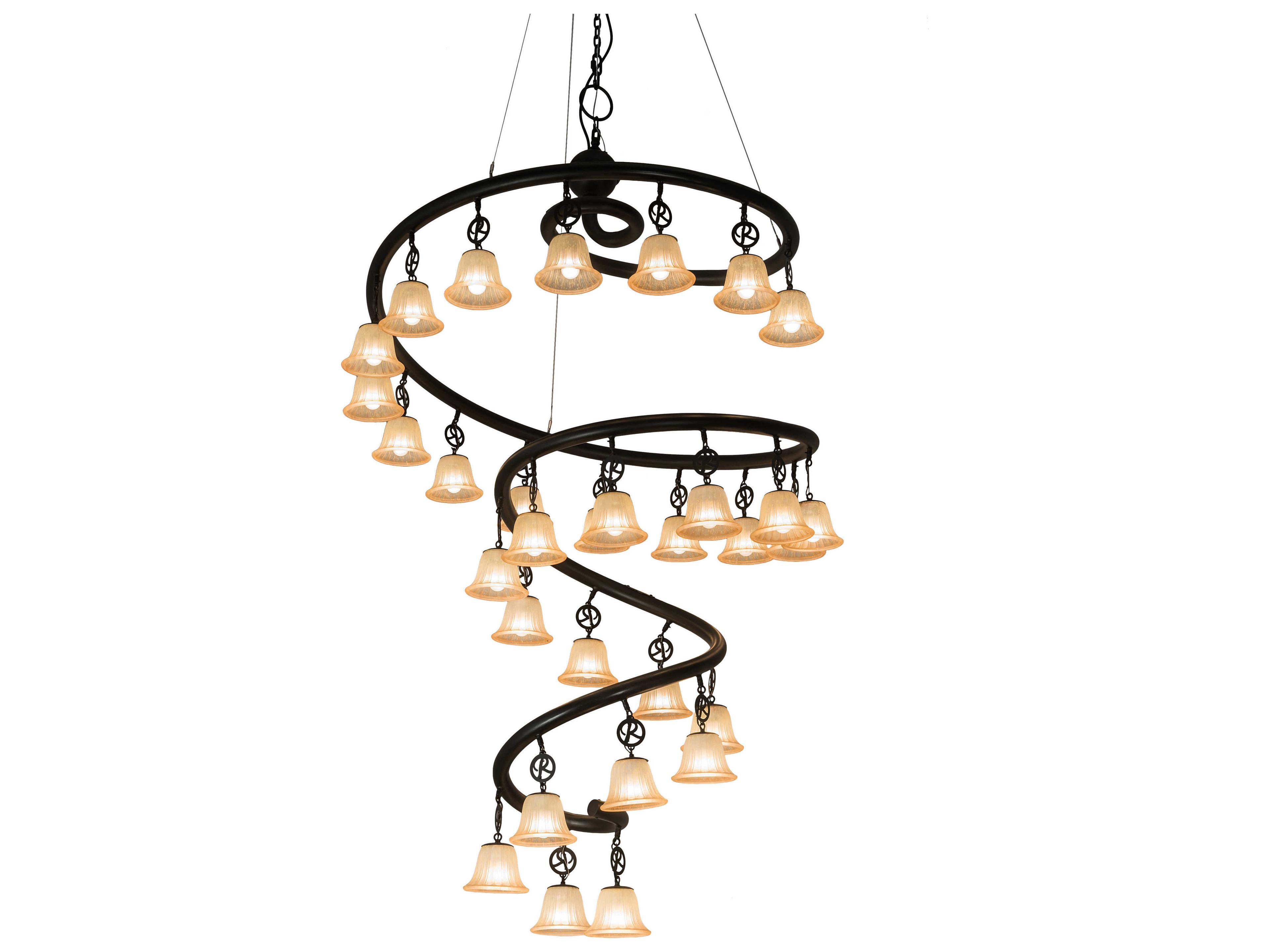 30-Lights Black Beige Empire Chandelier