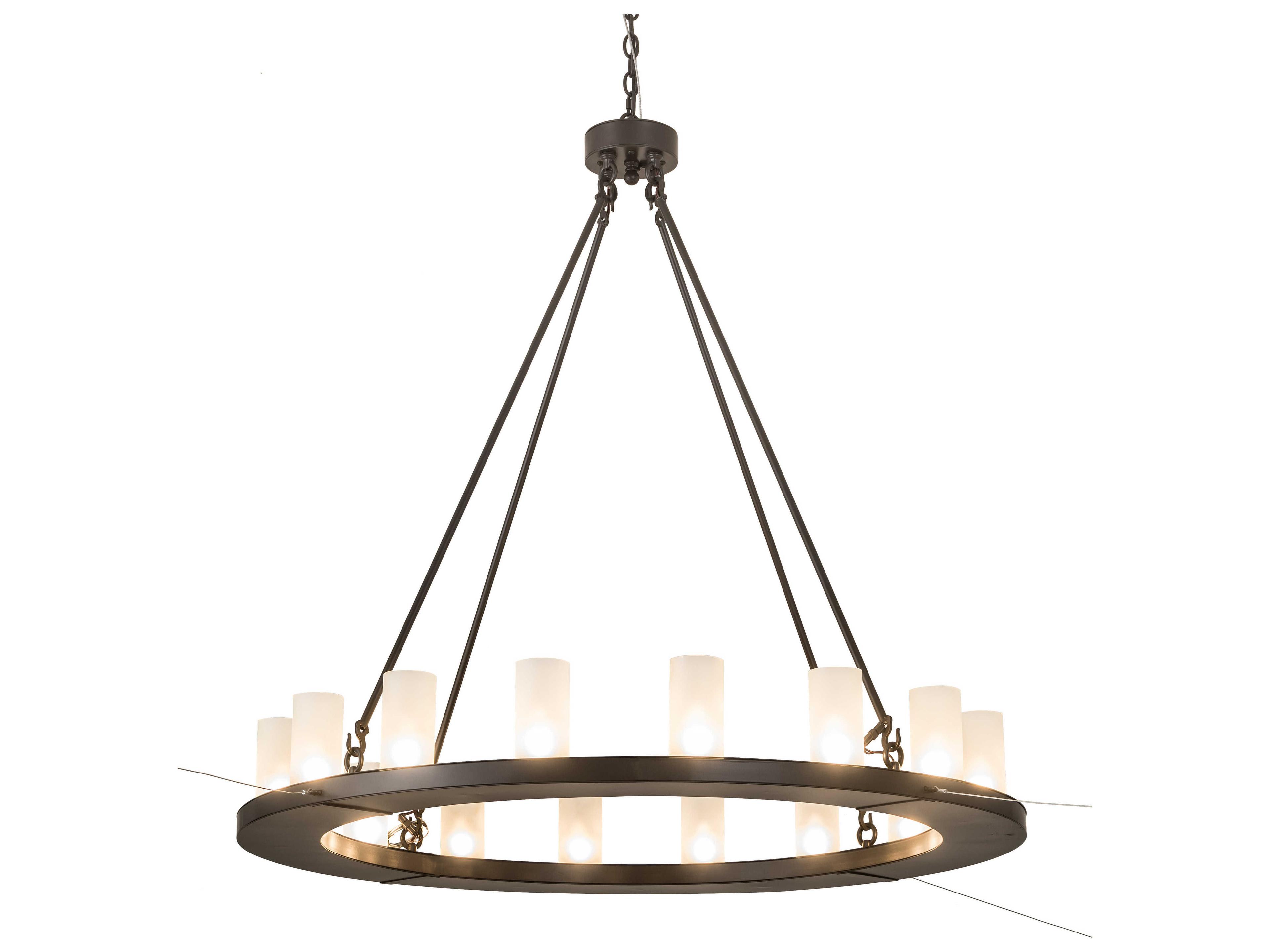 Loxley 16-Light Bronze Glass Cylinder Chandelier