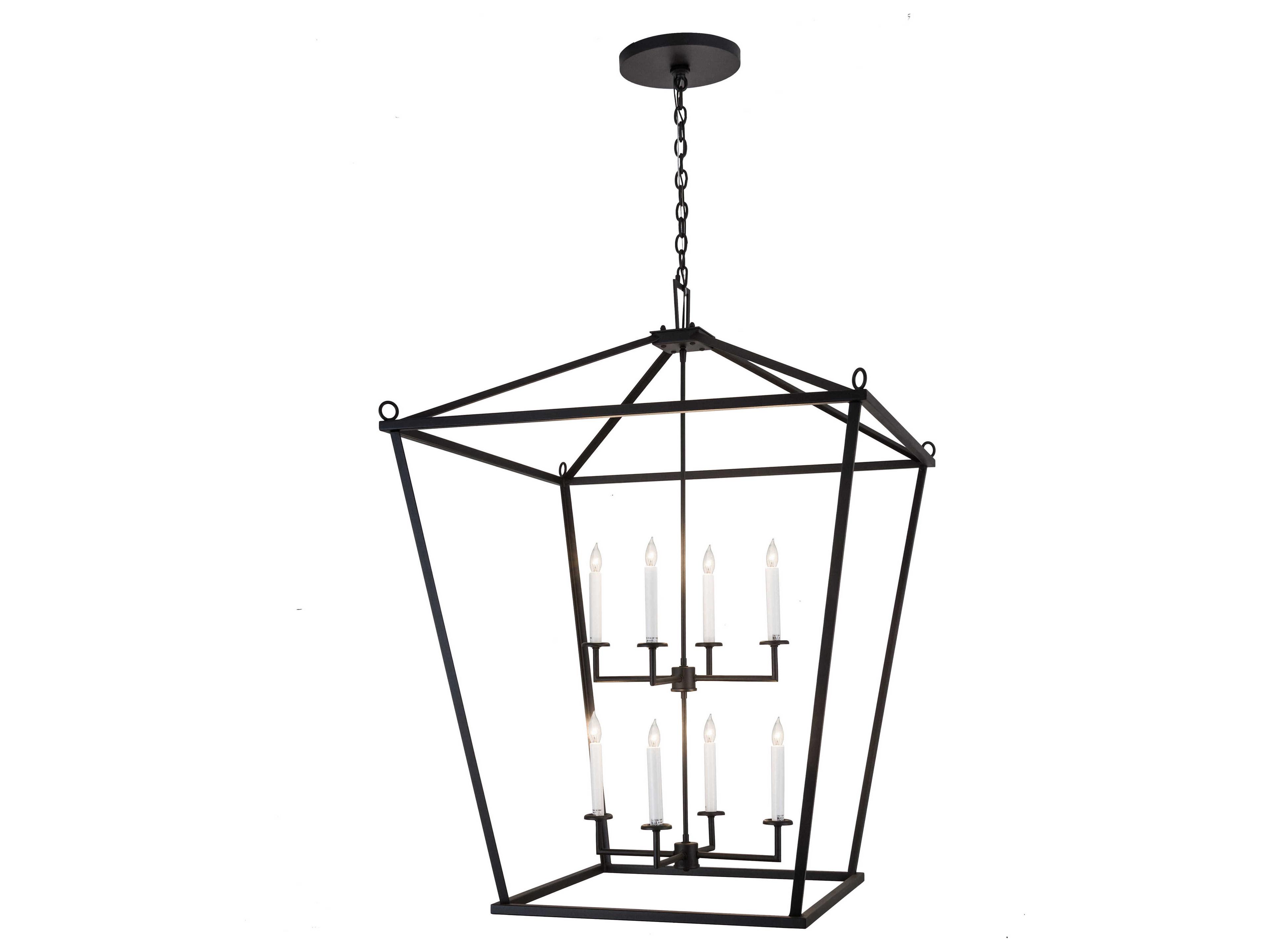 Kitzi 8-Light Black Glass Chandelier