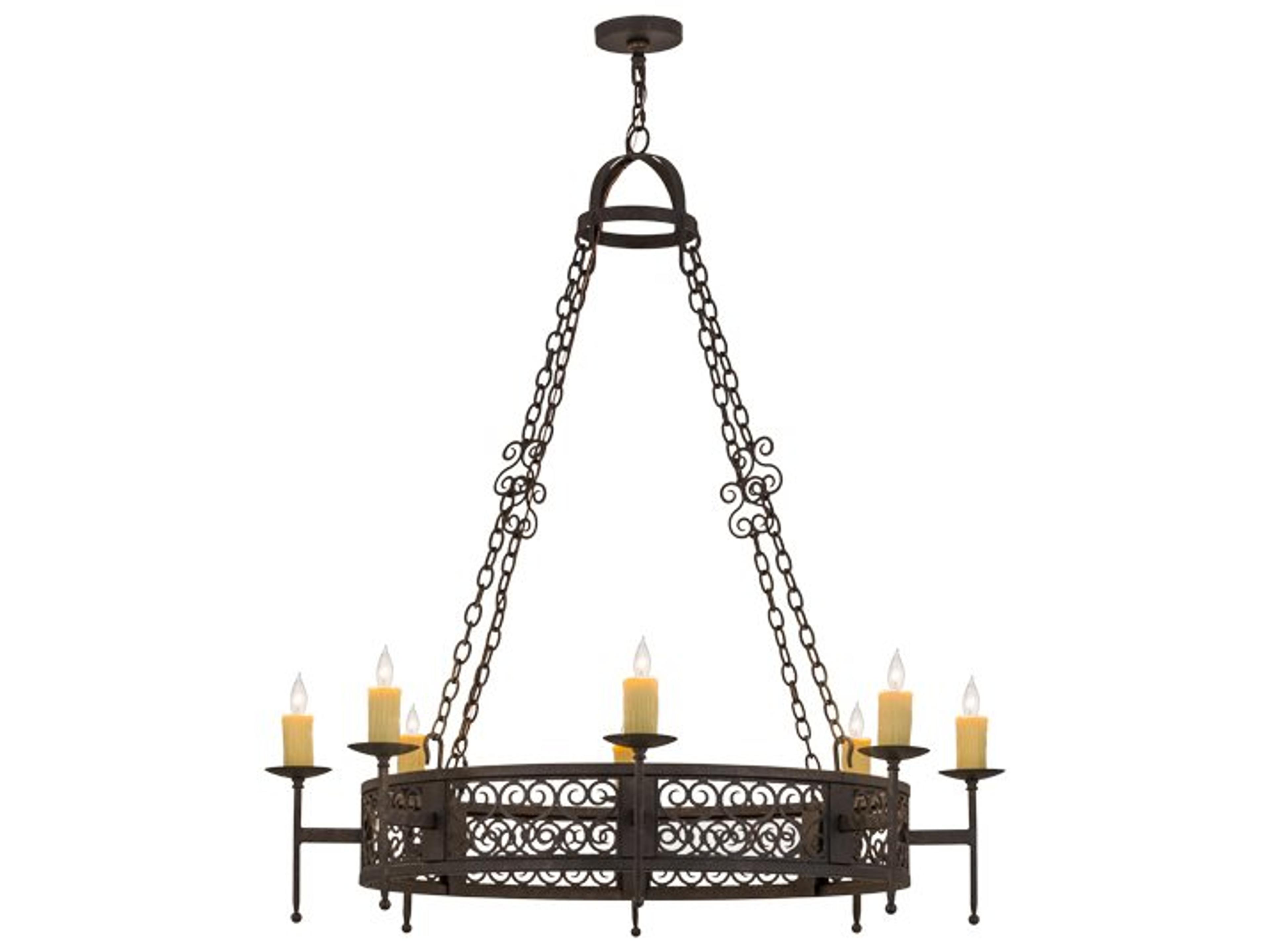 Toscano 8-Light Brown Glass Candelabra Chandelier