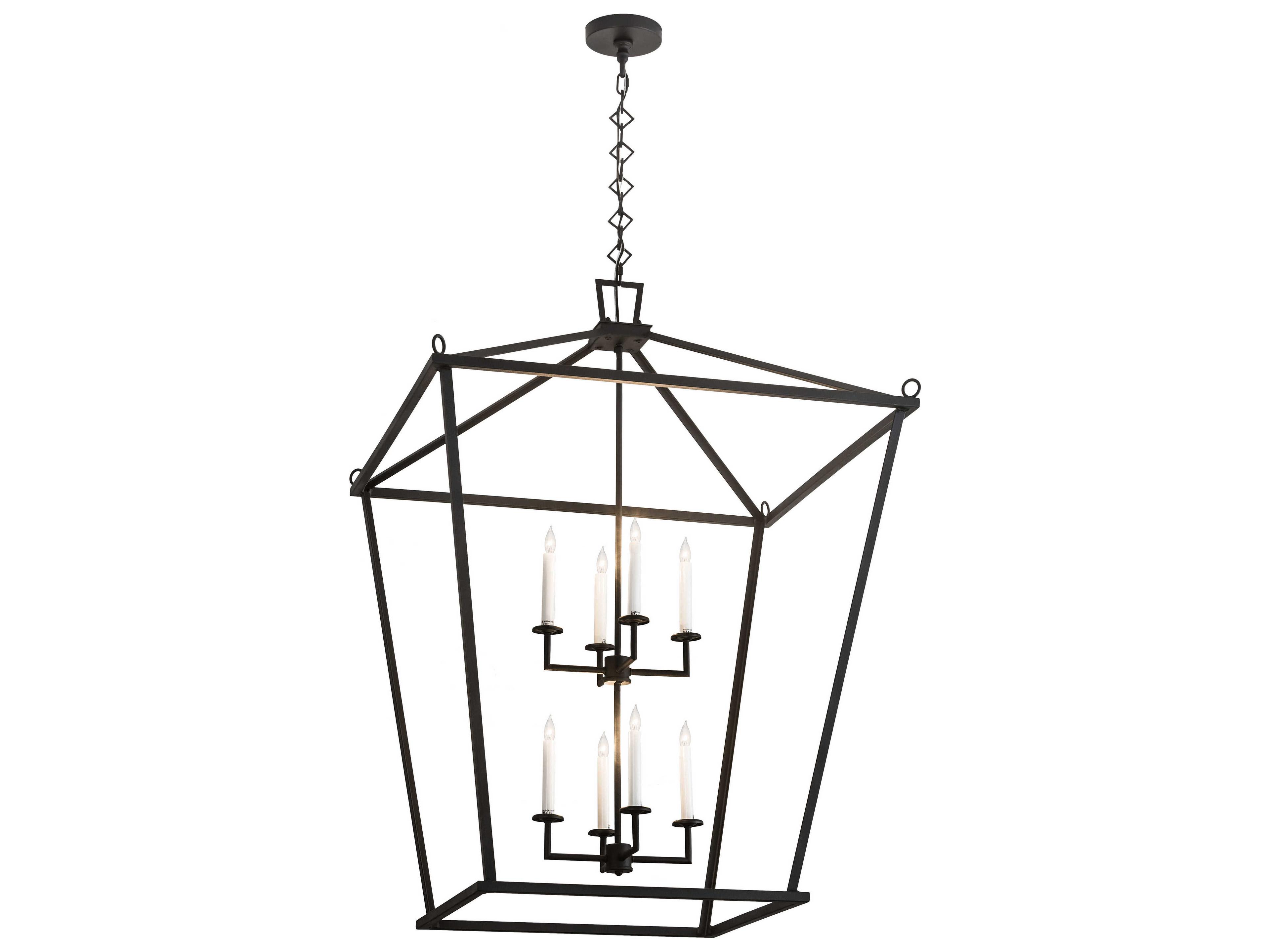 Kitzi 8-Light Black Glass Tiered Chandelier