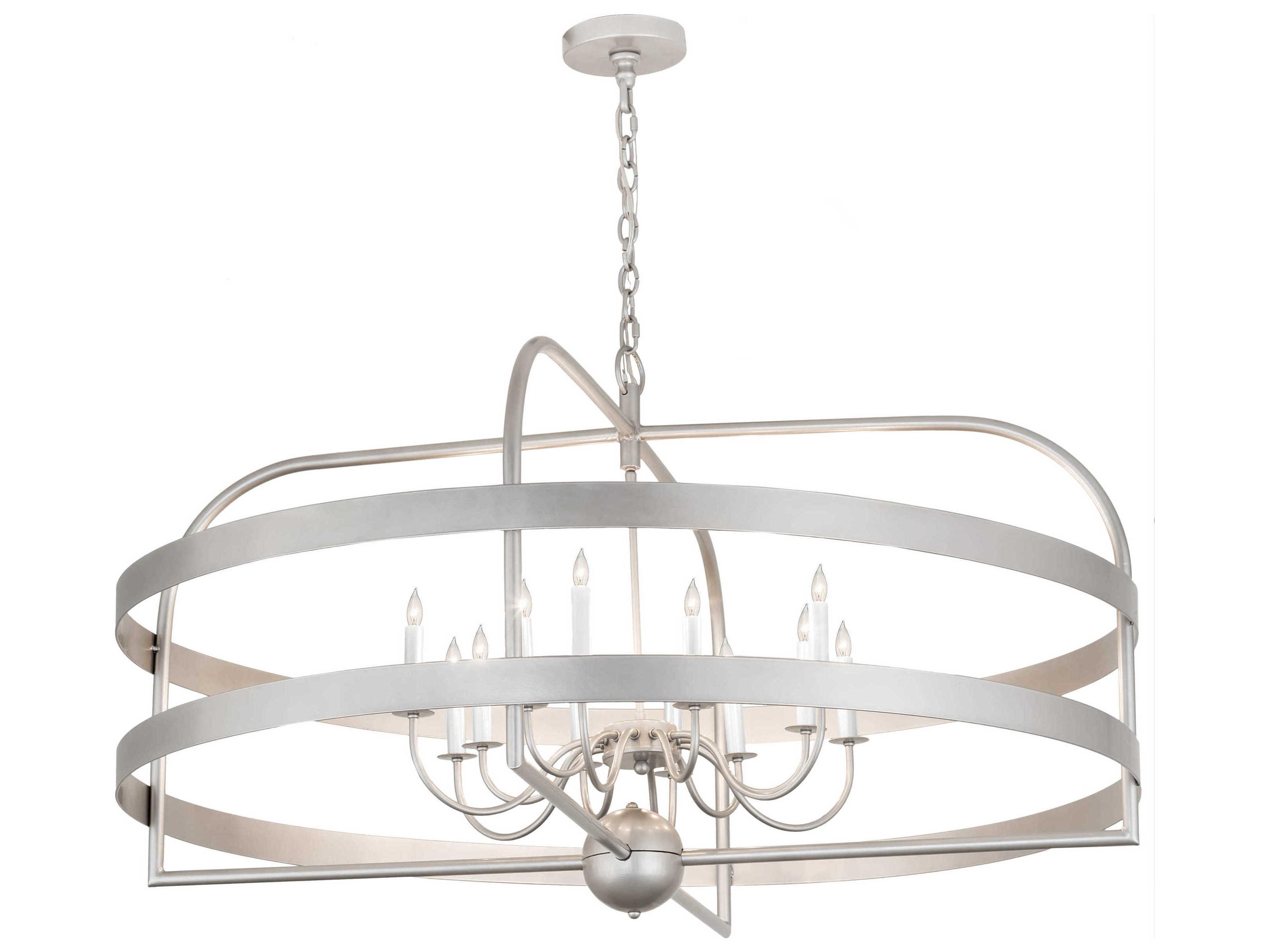 Aldari 12-Light Nickel Candelabra Geometric Chandelier