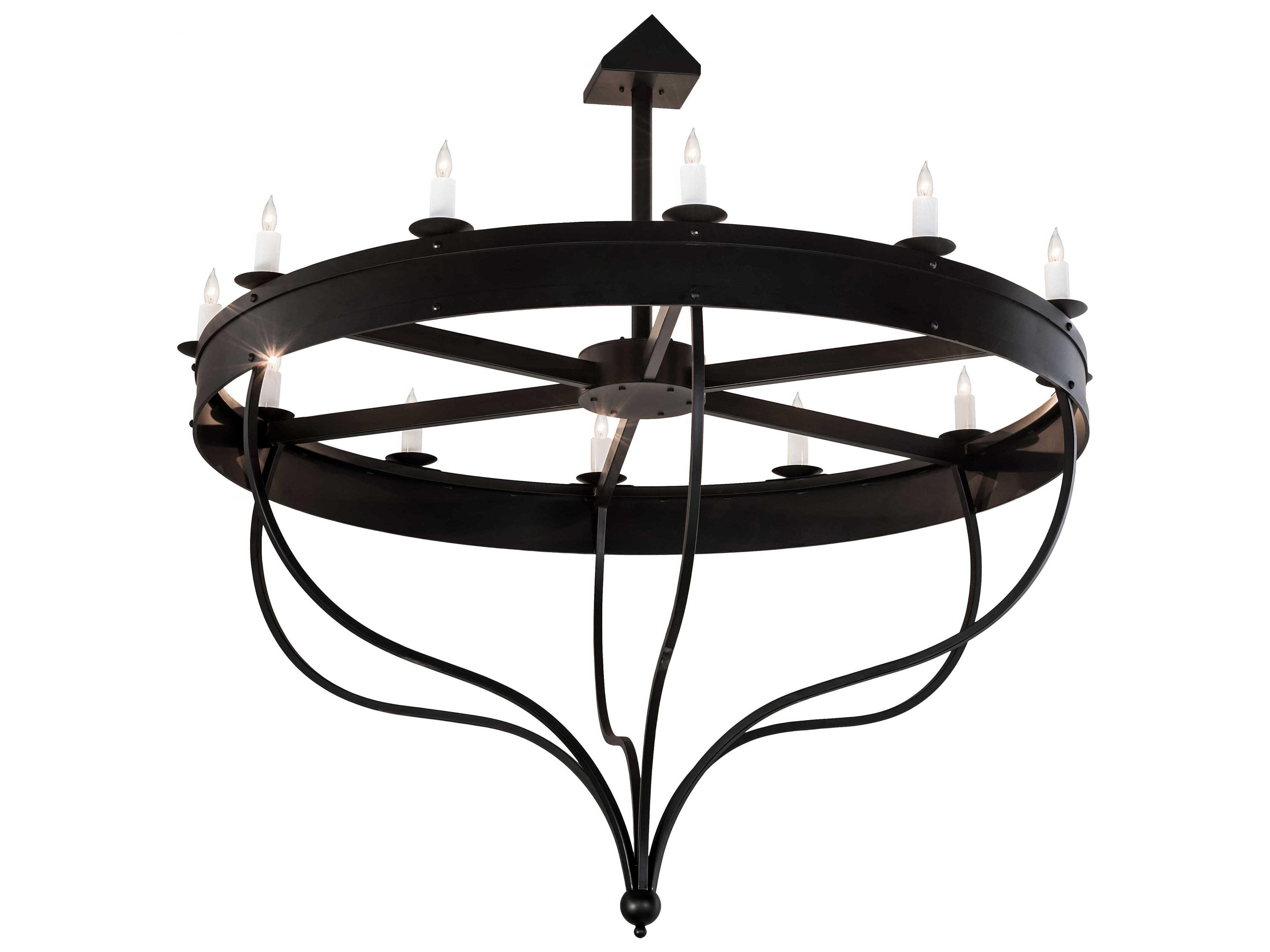 Meyda 12-Light Black Glass Candelabra Chandelier