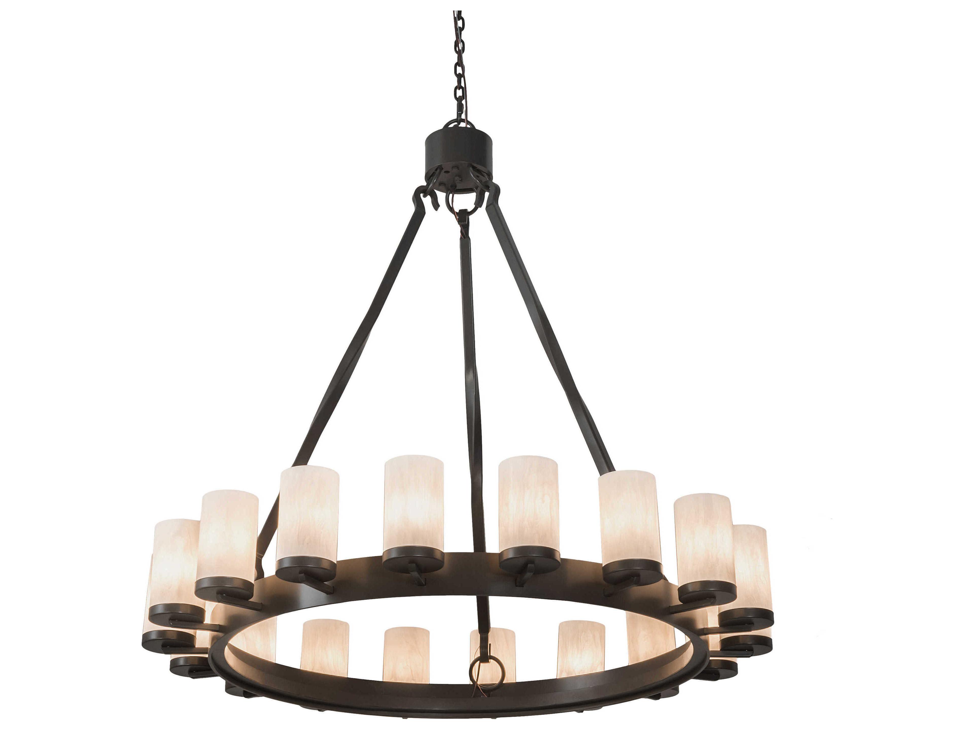 Noziroh Ring 18-Light Black Cylinder Chandelier