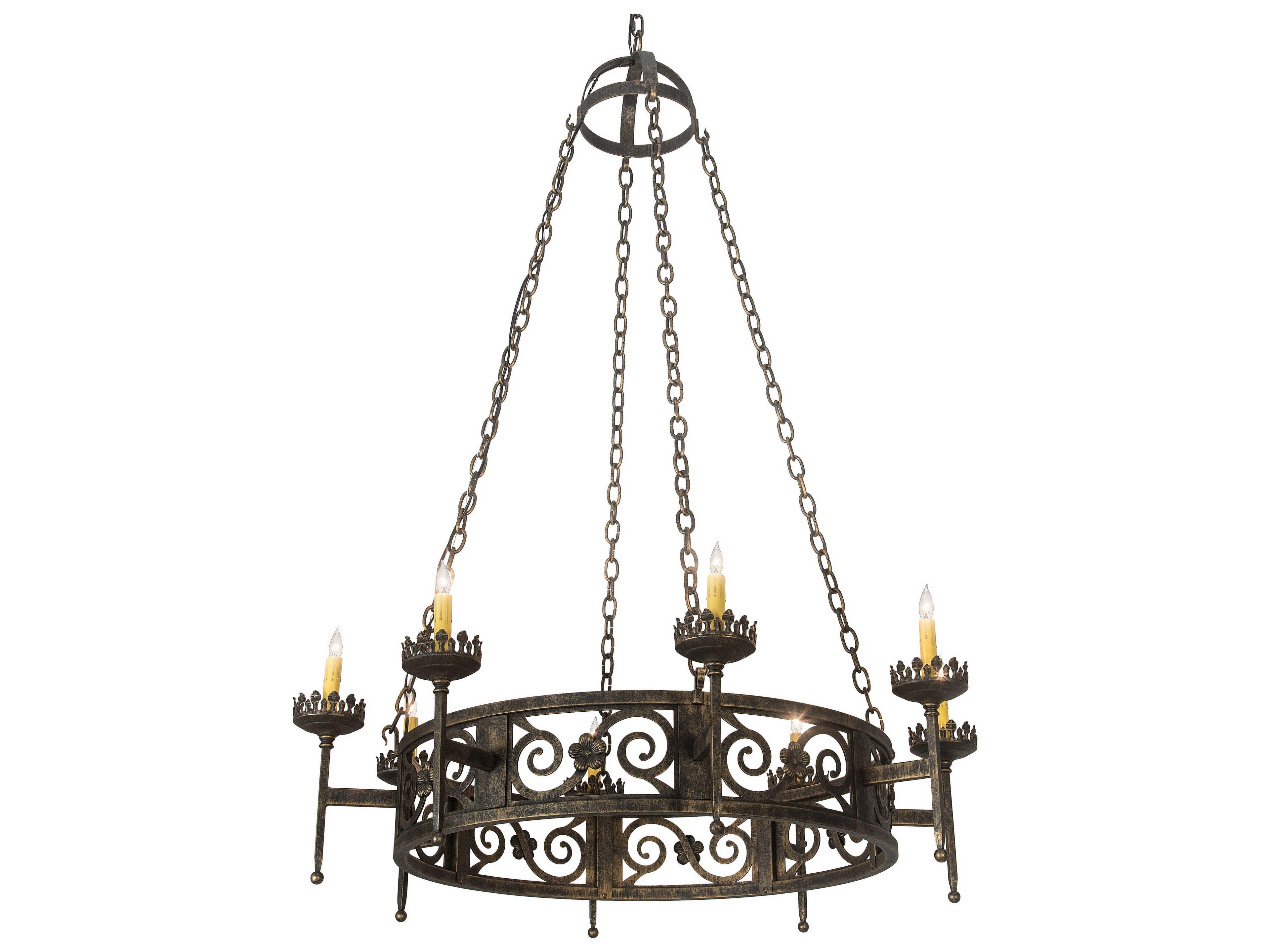 Majella 8-Light Bronze Glass Candelabra Chandelier