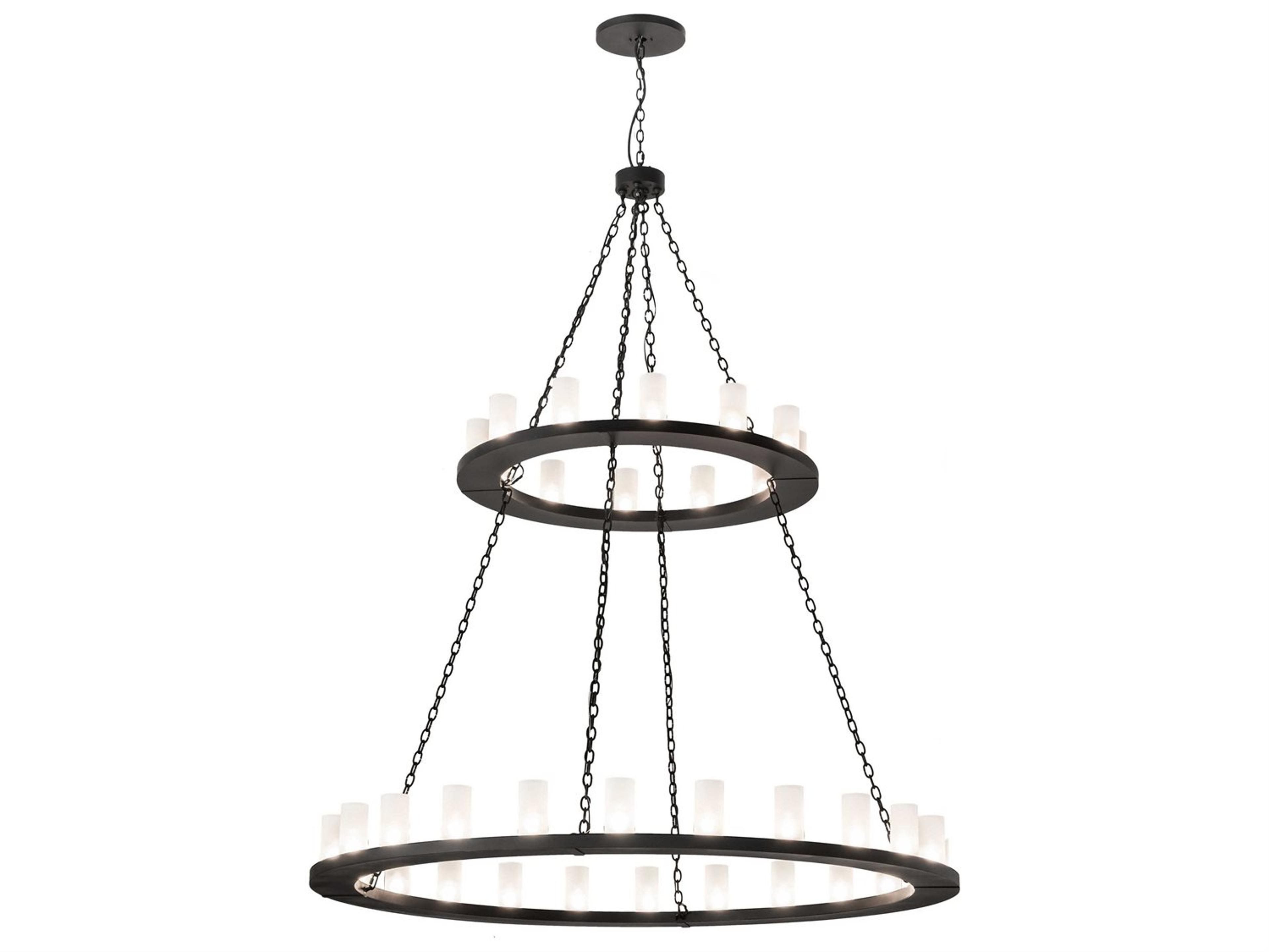 Loxley 36-Light Black Cylinder Round Chandelier