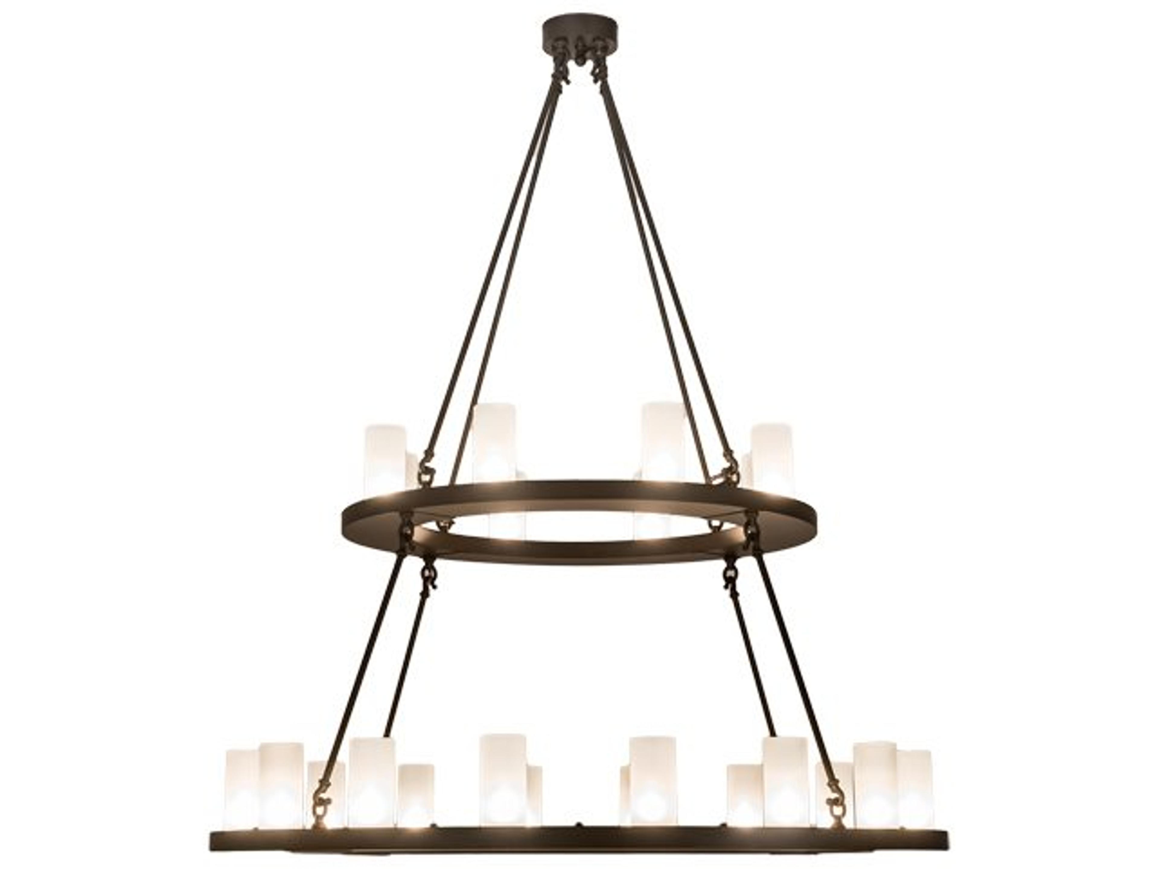 Loxley 24-Light Bronze Glass Cylinder Tiered Chandelier