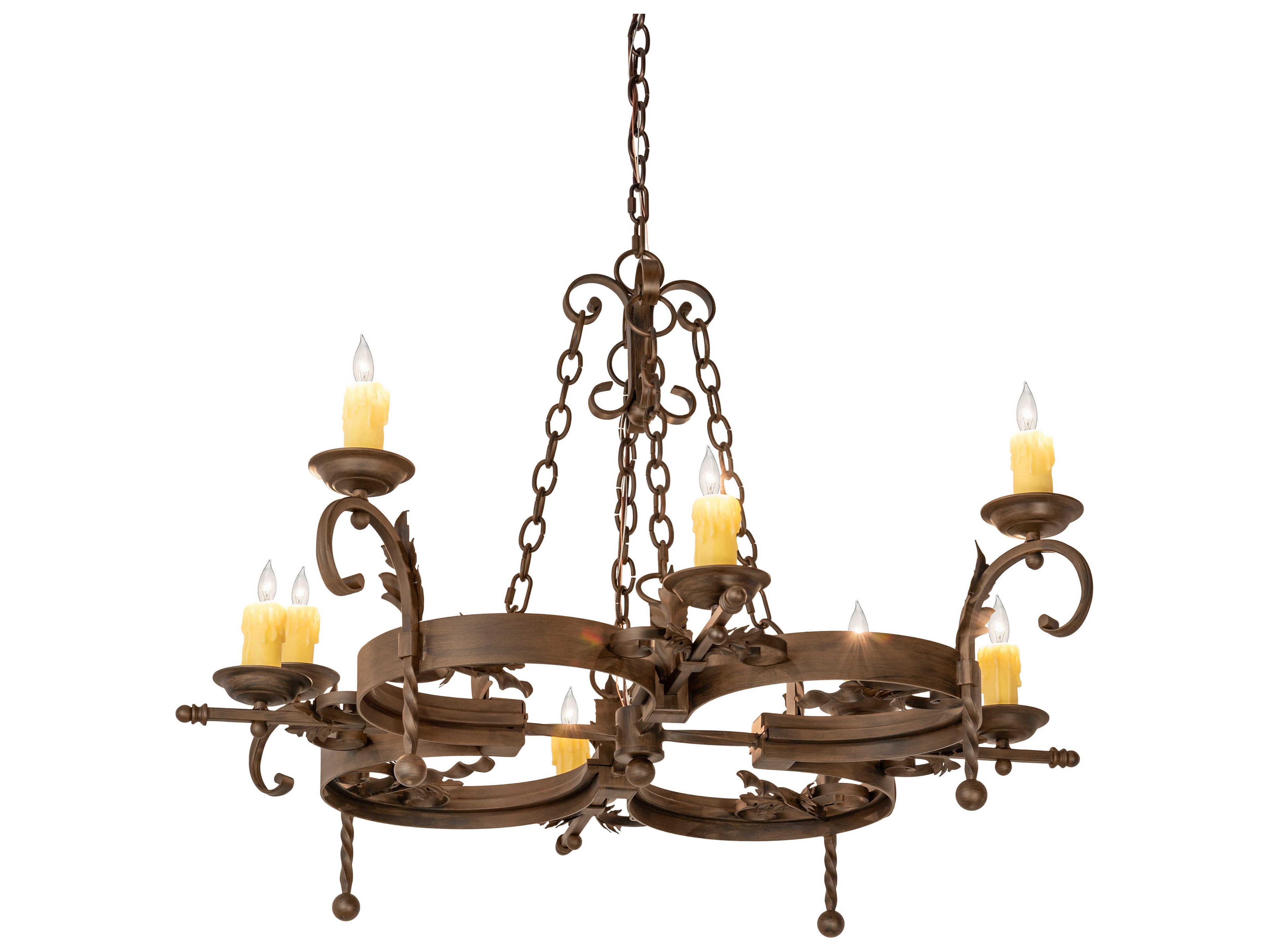 Andorra 8-Light Brown Candelabra Chandelier