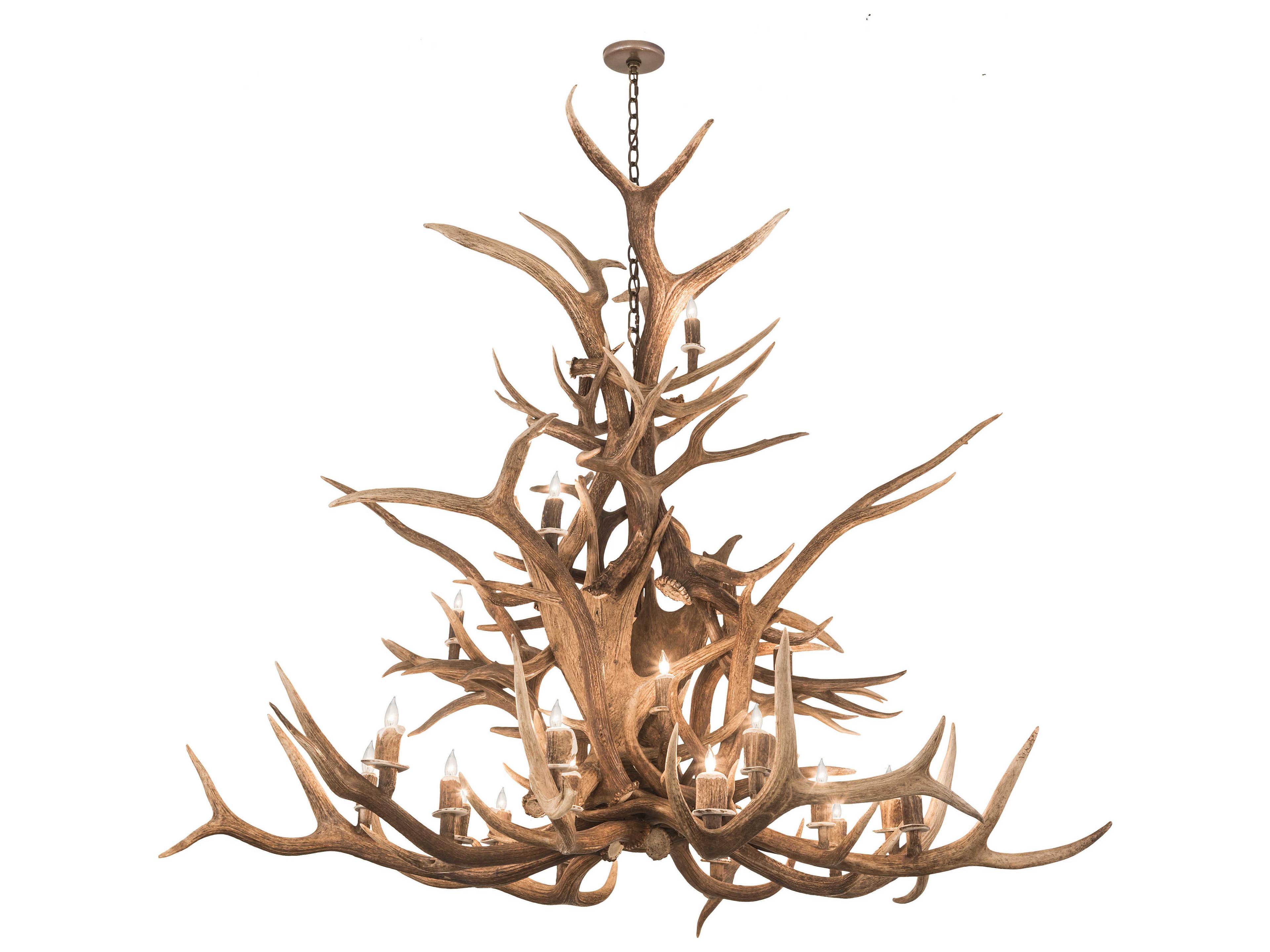 Antlers 24-Light Copper Candelabra Chandelier