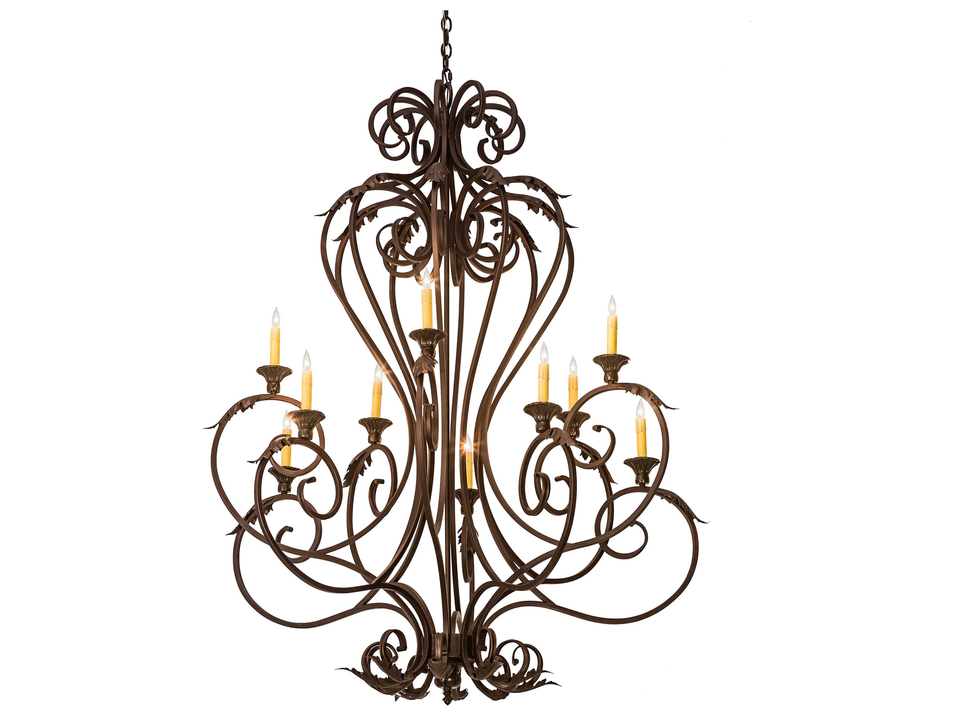 Josephine 10-Light Bronze Candelabra Chandelier