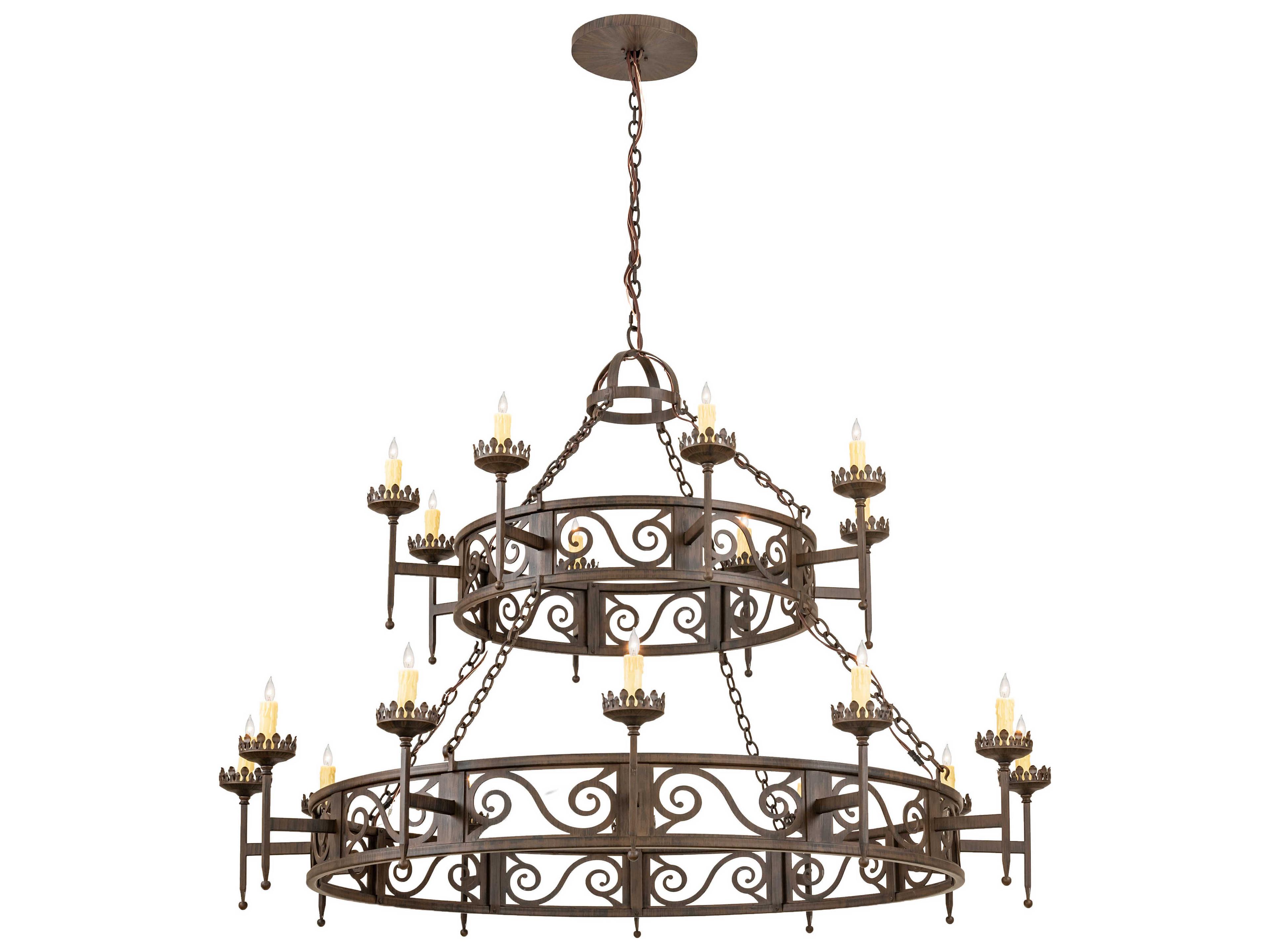 Majella 20-Light Brown Candelabra Tiered Chandelier