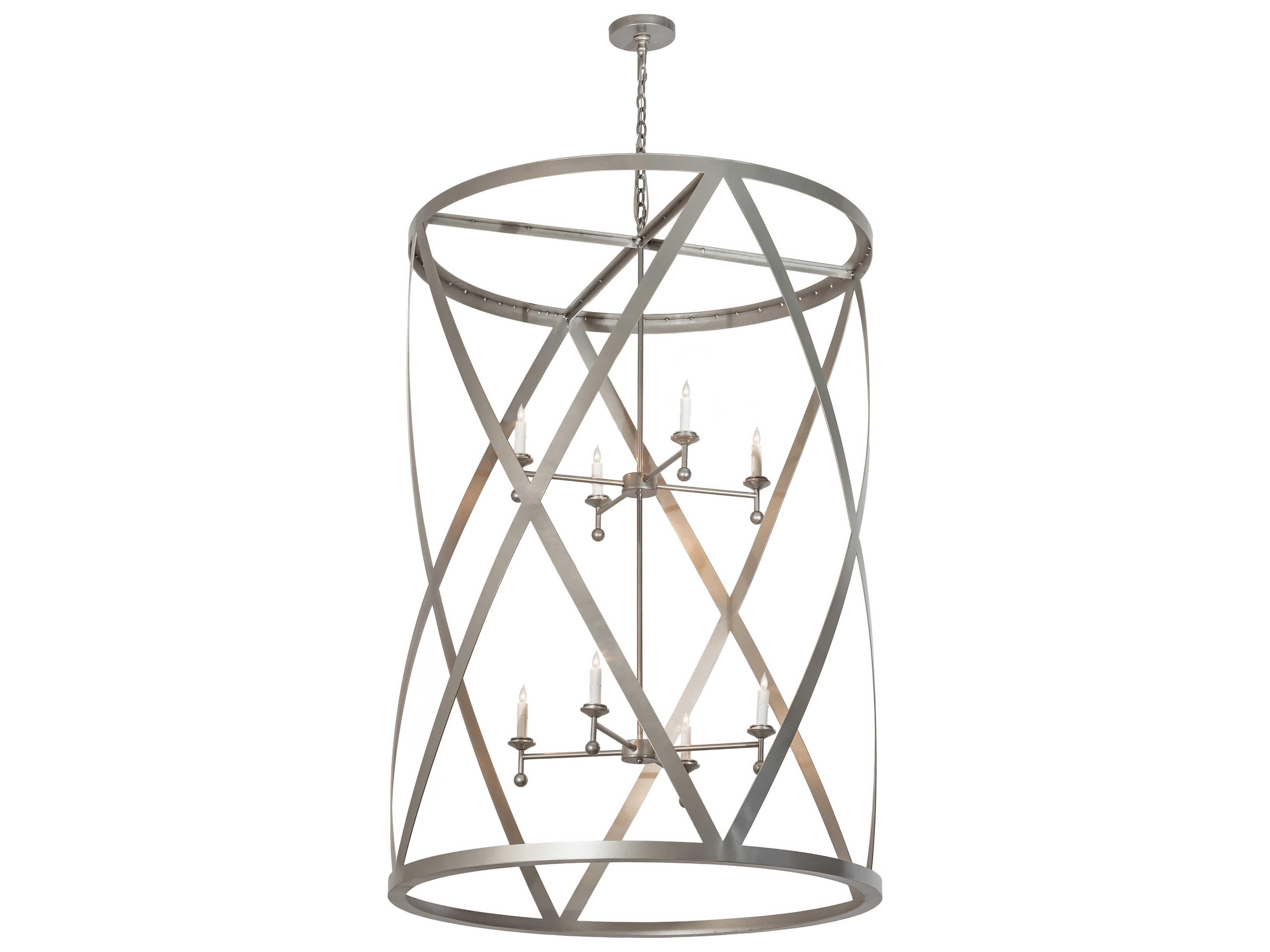 Meyda 8-Light Nickel Candelabra Tiered Chandelier