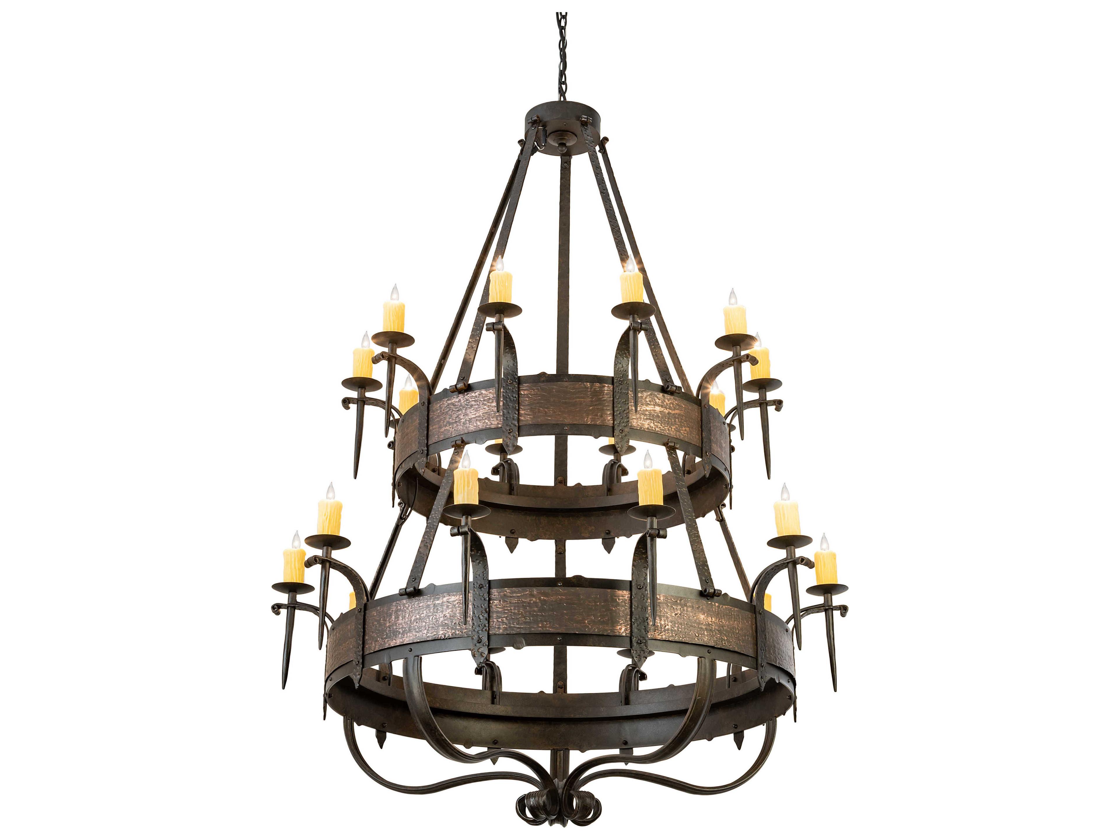 Costello 20-Light Black Candelabra Tiered Chandelier